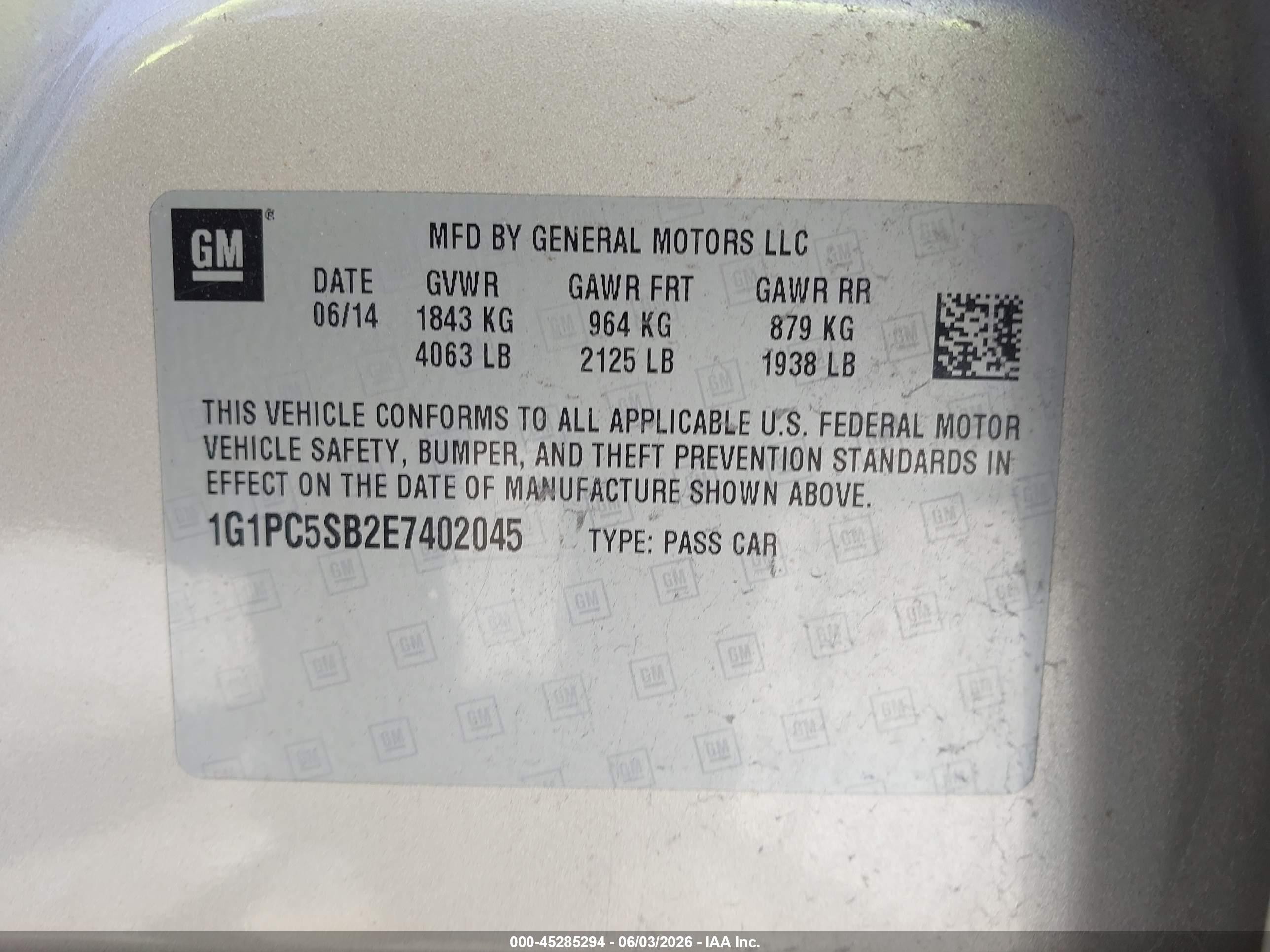 2014 Chevrolet Cruze 1lt Auto Gold vin: 1G1PC5SB2E7402045