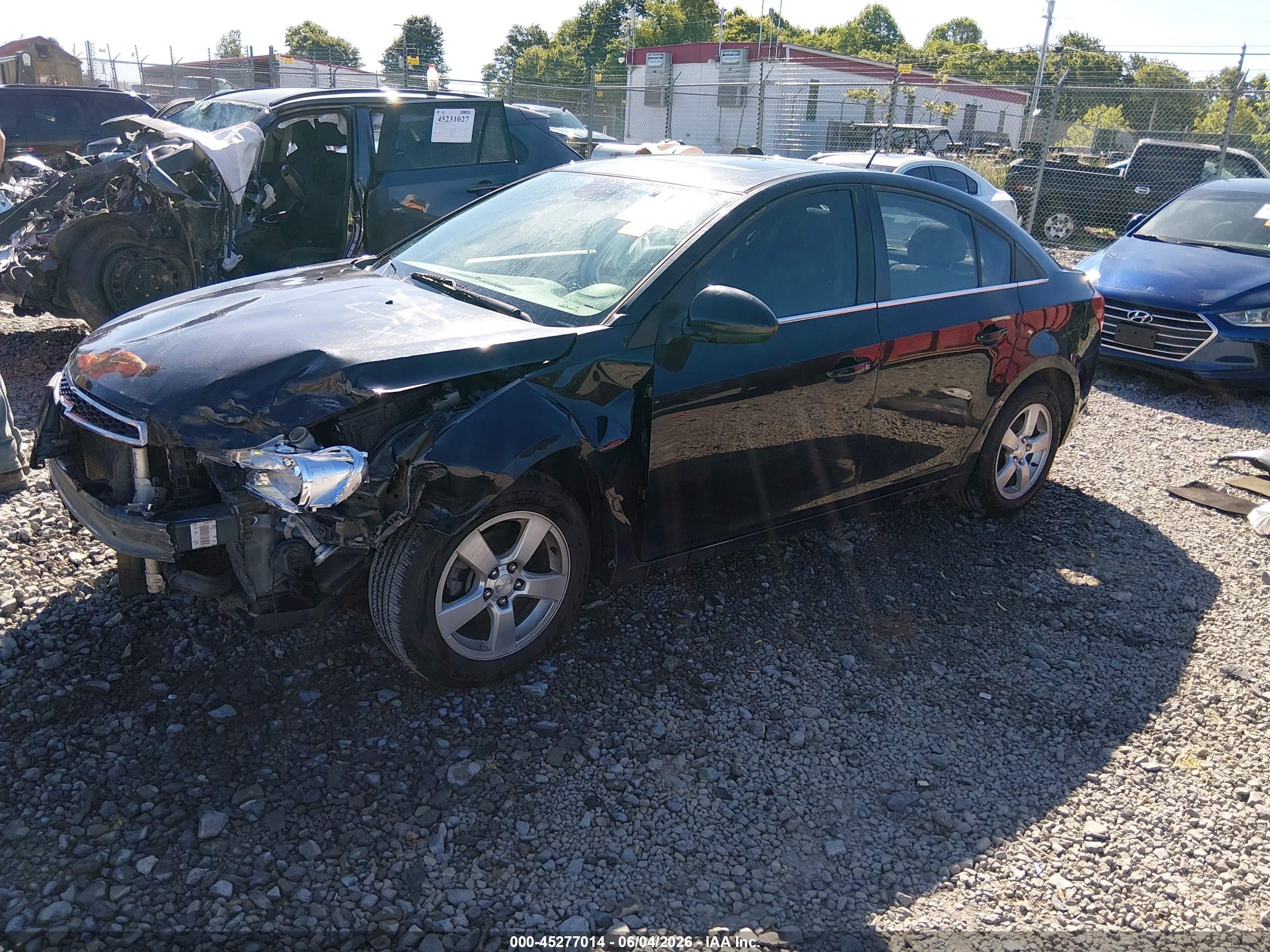 2014 Chevrolet Cruze 1lt Auto Black vin: 1G1PC5SB2E7477490
