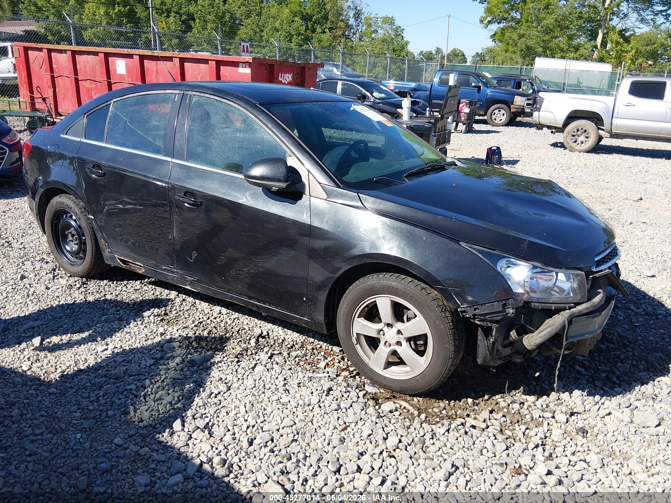 2014 Chevrolet Cruze 1lt Auto Black vin: 1G1PC5SB2E7477490
