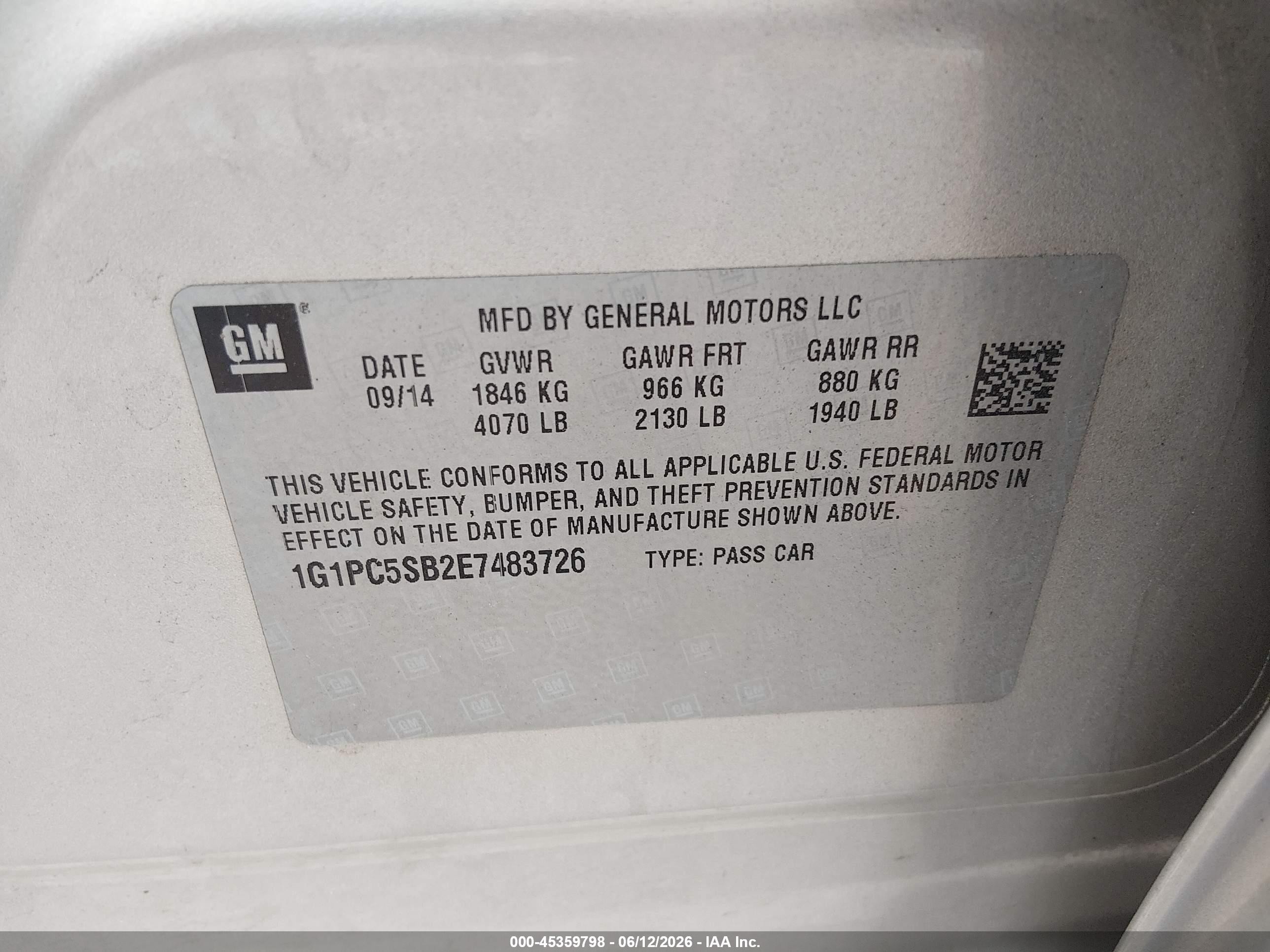 2014 Chevrolet Cruze 1lt Auto Желто-коричневый vin: 1G1PC5SB2E7483726