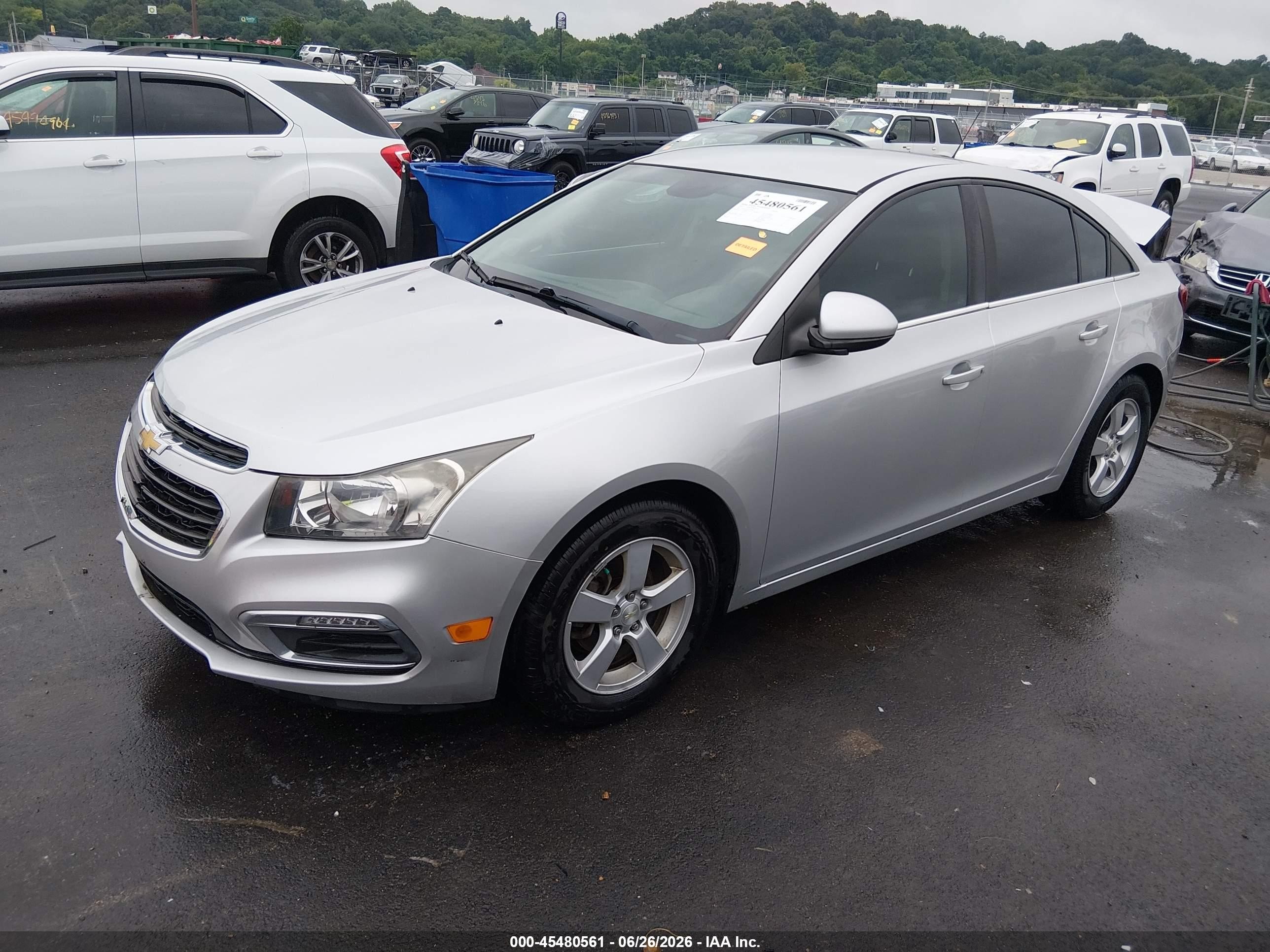 2015 Chevrolet Cruze 1lt Auto Silver vin: 1G1PC5SB2F7124927