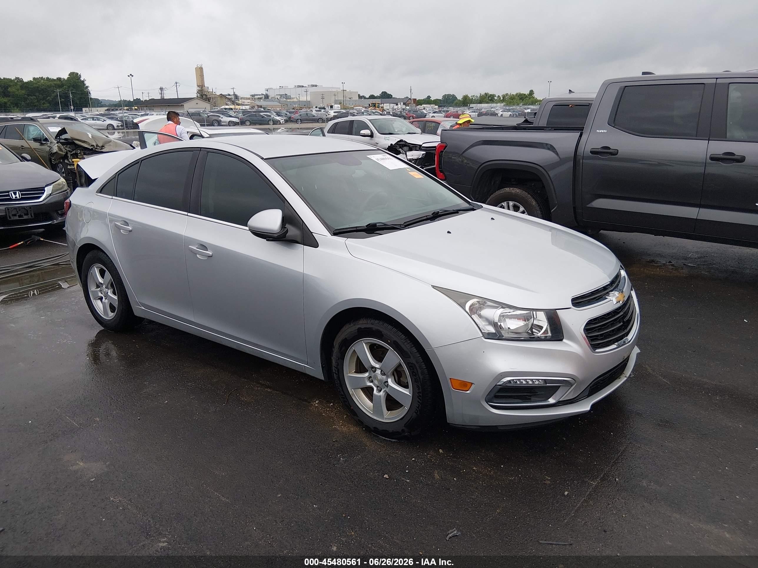 2015 Chevrolet Cruze 1lt Auto Silver vin: 1G1PC5SB2F7124927