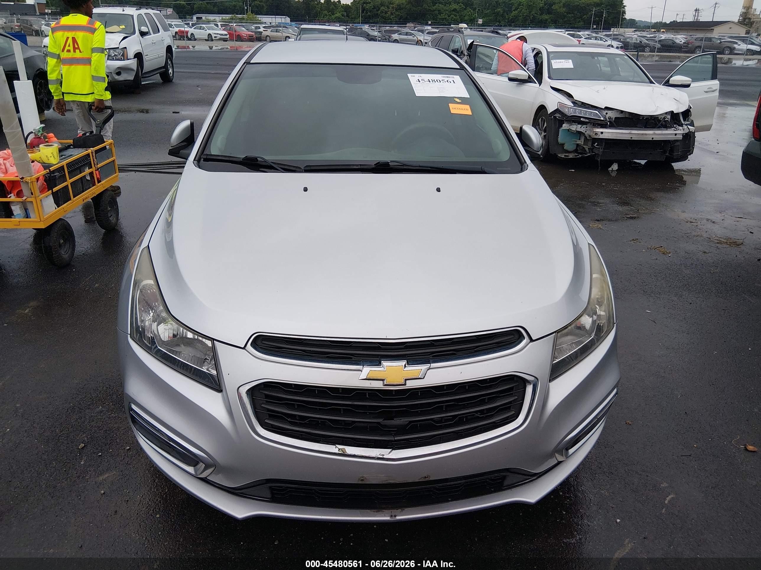 2015 Chevrolet Cruze 1lt Auto Silver vin: 1G1PC5SB2F7124927
