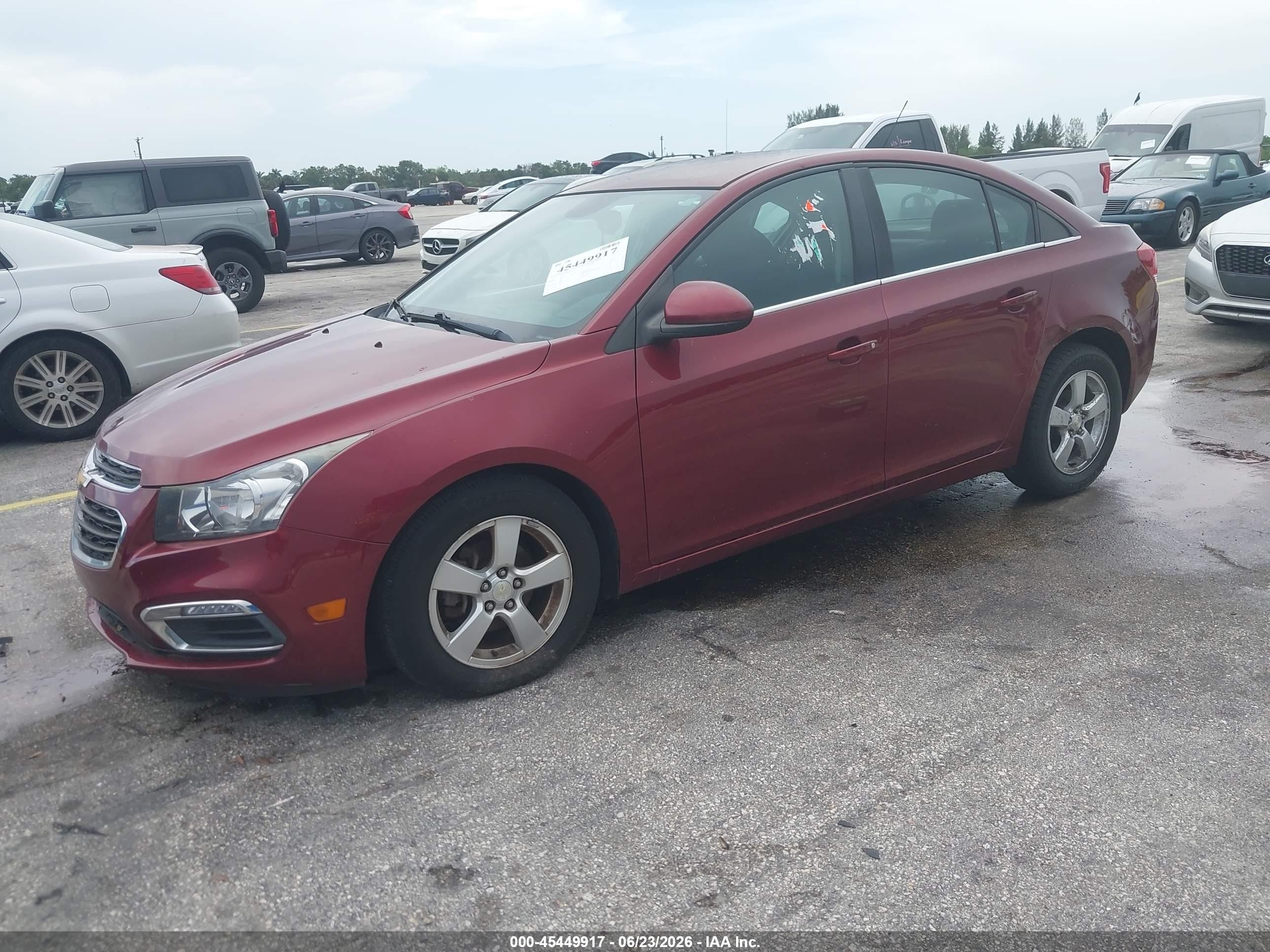 2015 Chevrolet Cruze 1lt Auto Красный vin: 1G1PC5SB2F7146524