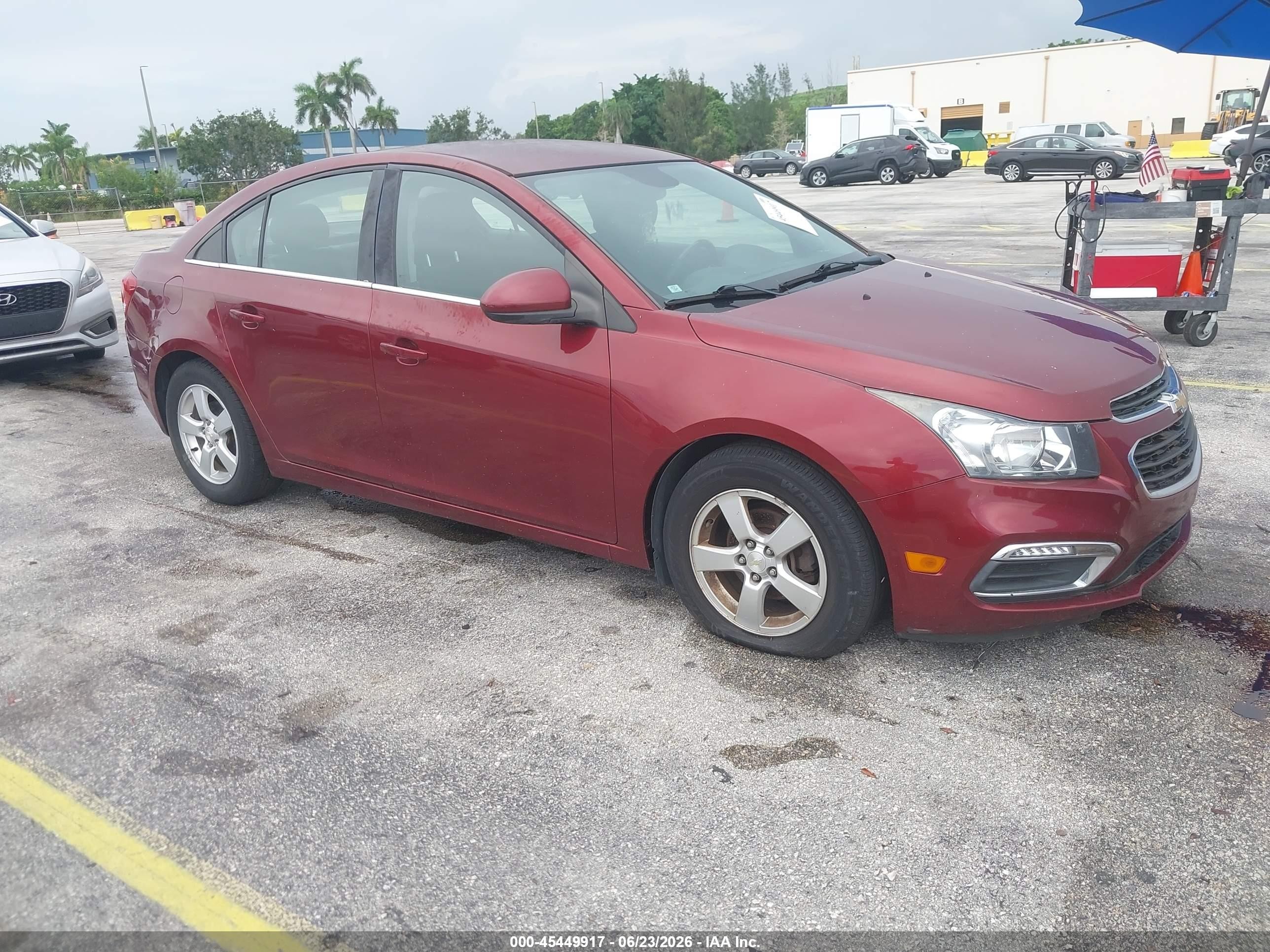 2015 Chevrolet Cruze 1lt Auto Red vin: 1G1PC5SB2F7146524