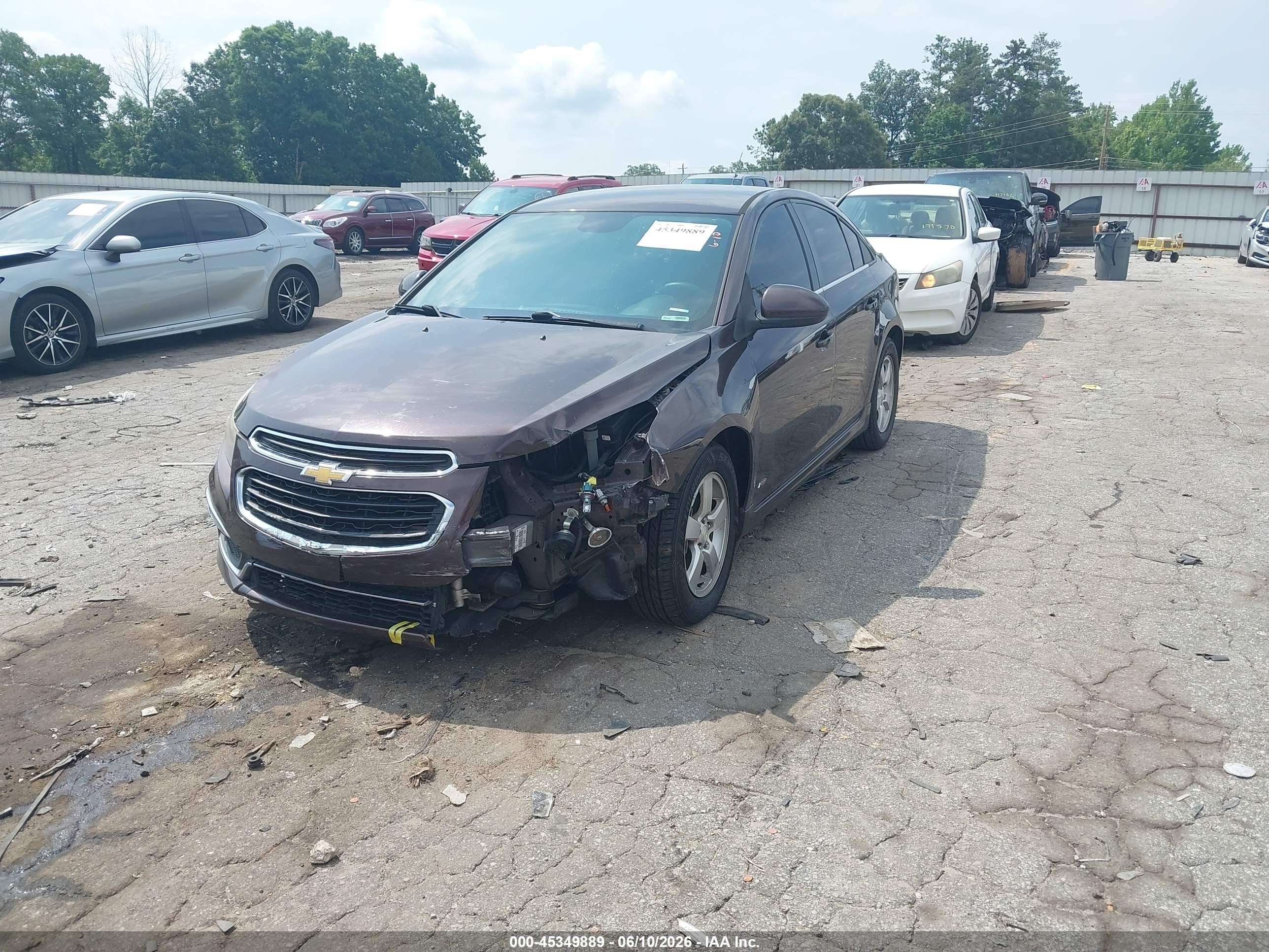 2015 Chevrolet Cruze 1lt Auto Burgundy vin: 1G1PC5SB2F7209279