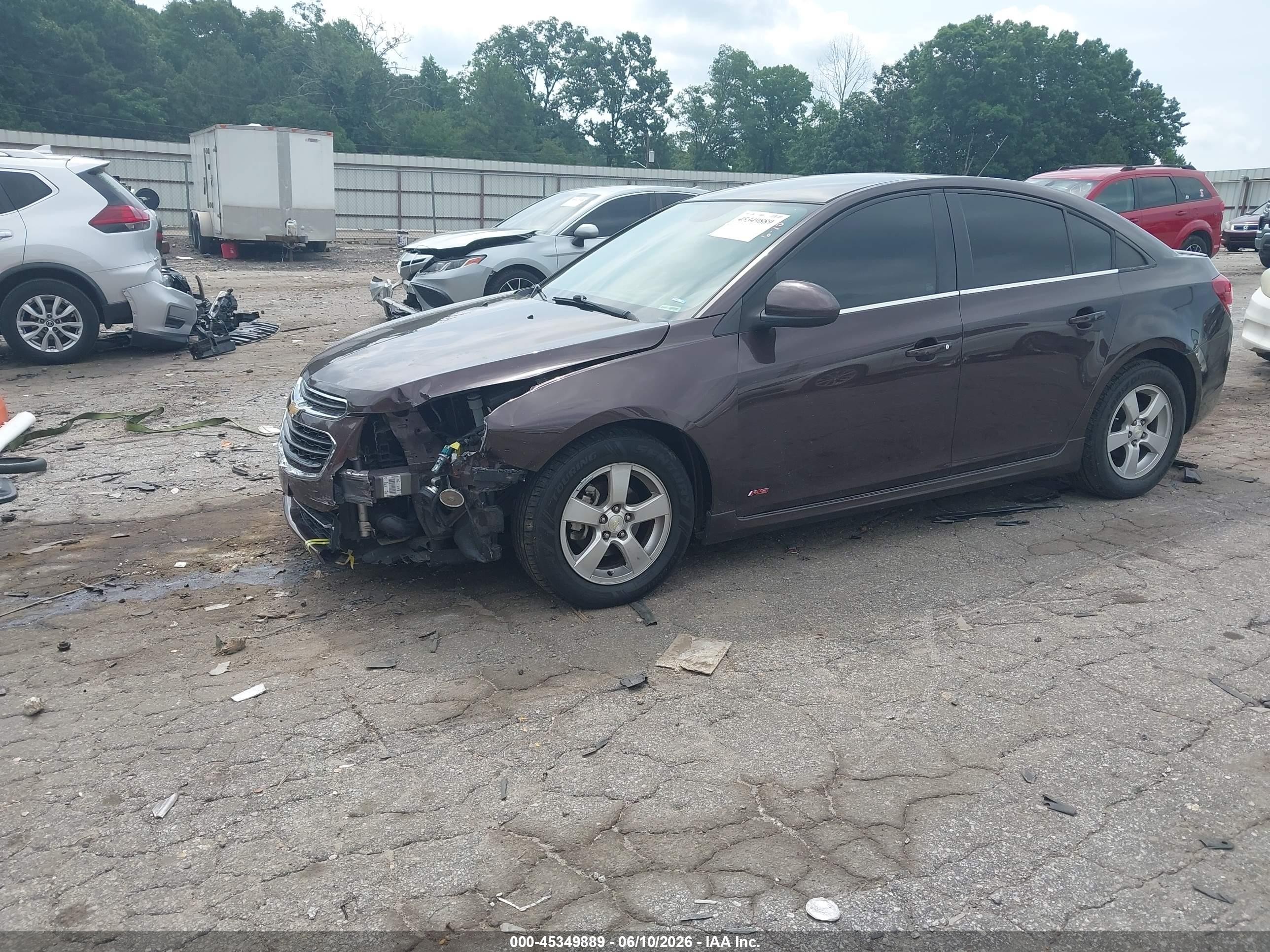 2015 Chevrolet Cruze 1lt Auto Burgundy vin: 1G1PC5SB2F7209279