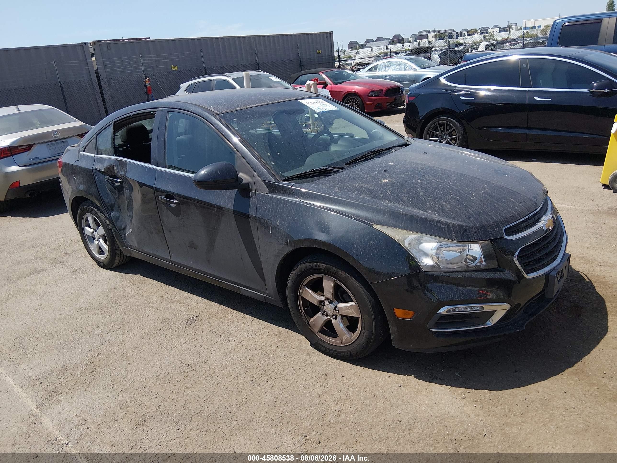 2015 Chevrolet Cruze 1lt Auto Черный vin: 1G1PC5SB2F7213851