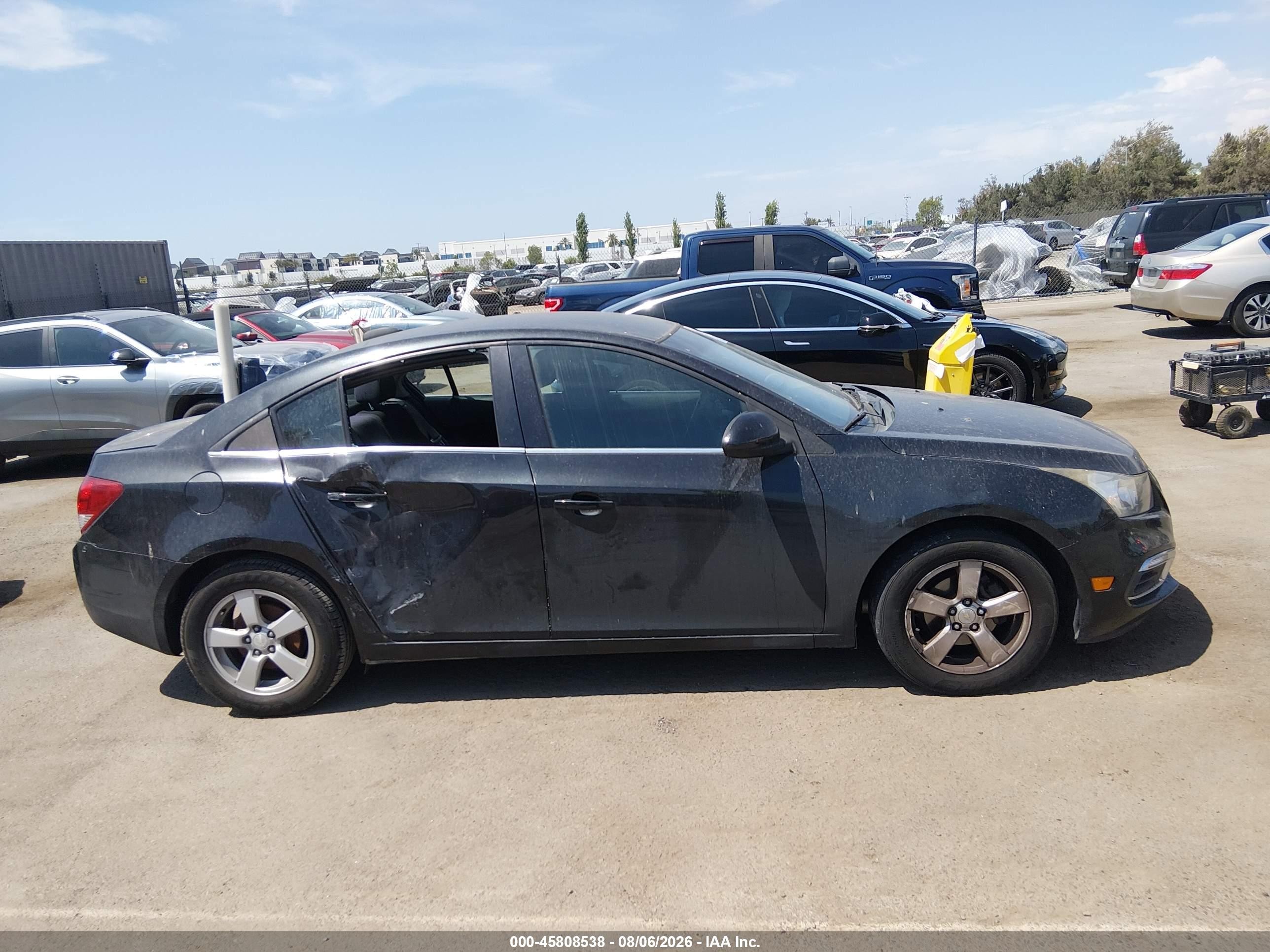 2015 Chevrolet Cruze 1lt Auto Black vin: 1G1PC5SB2F7213851