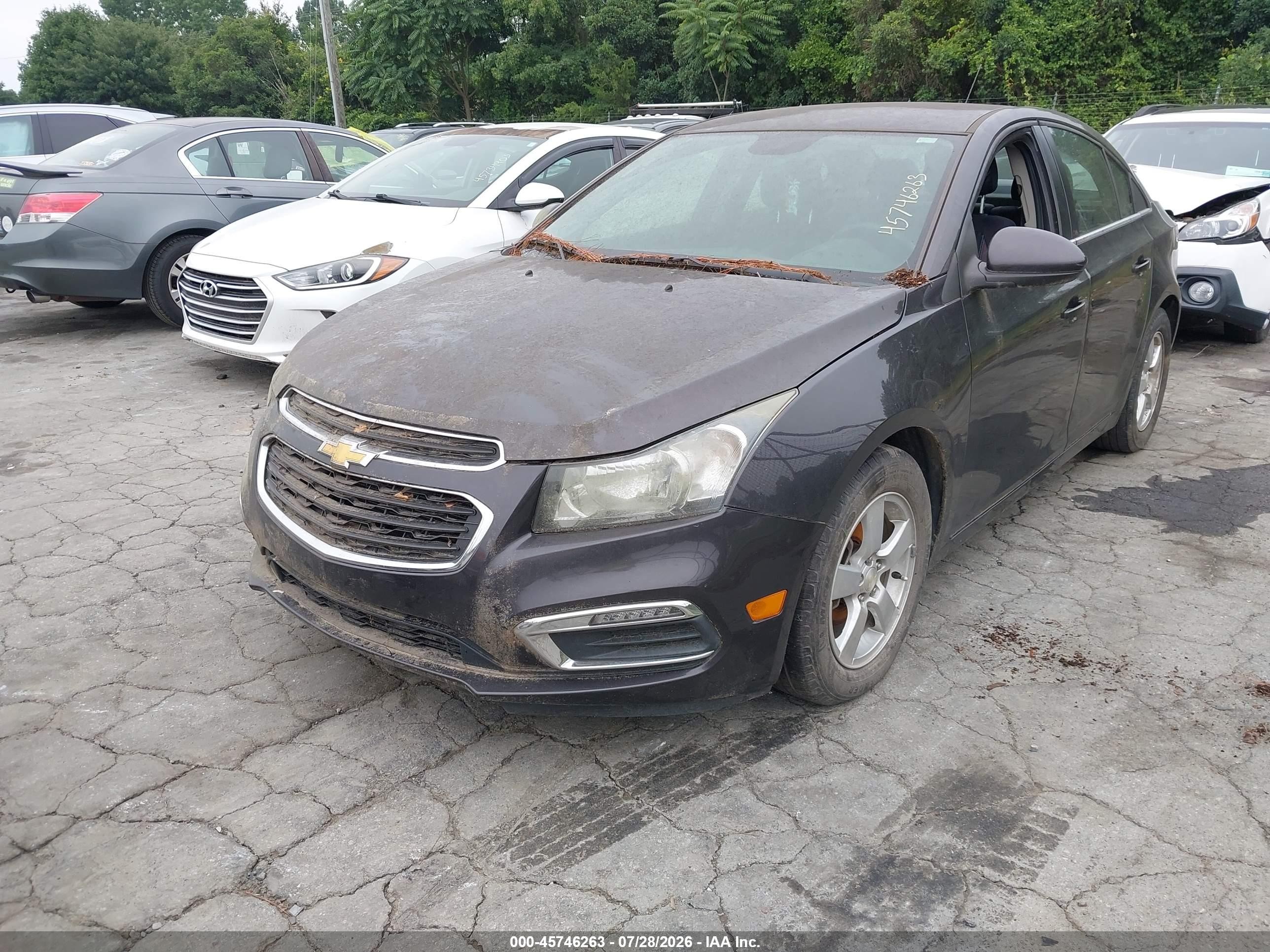 2015 Chevrolet Cruze 1lt Auto Gray vin: 1G1PC5SB2F7235672