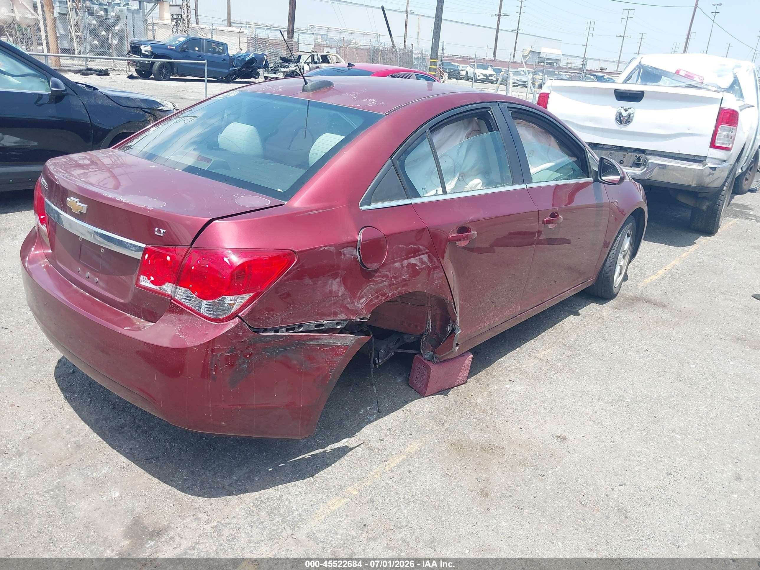 2015 Chevrolet Cruze 1lt Auto Burgundy vin: 1G1PC5SB2F7240306