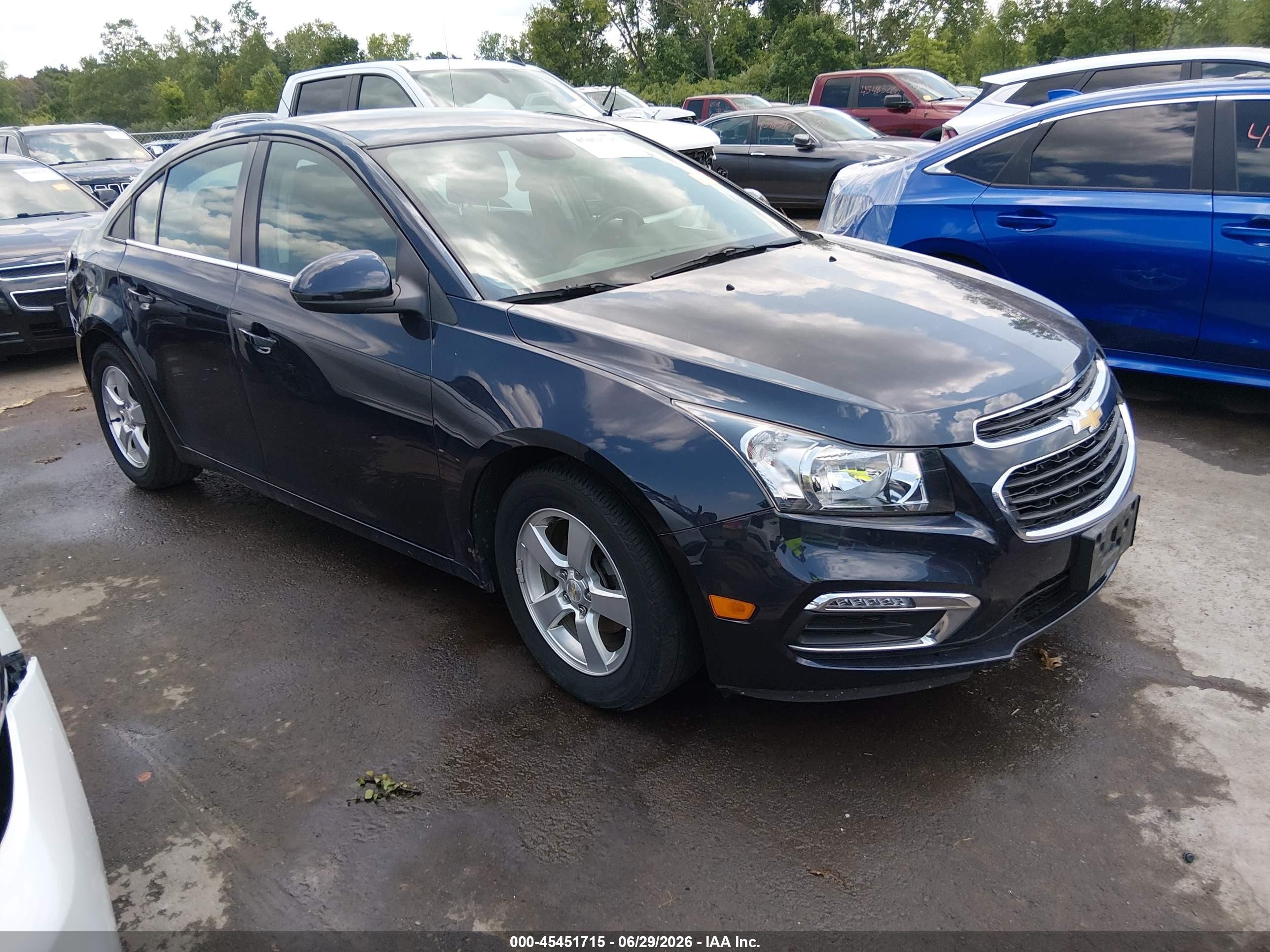 2015 Chevrolet Cruze 1lt Auto Black vin: 1G1PC5SB2F7243108