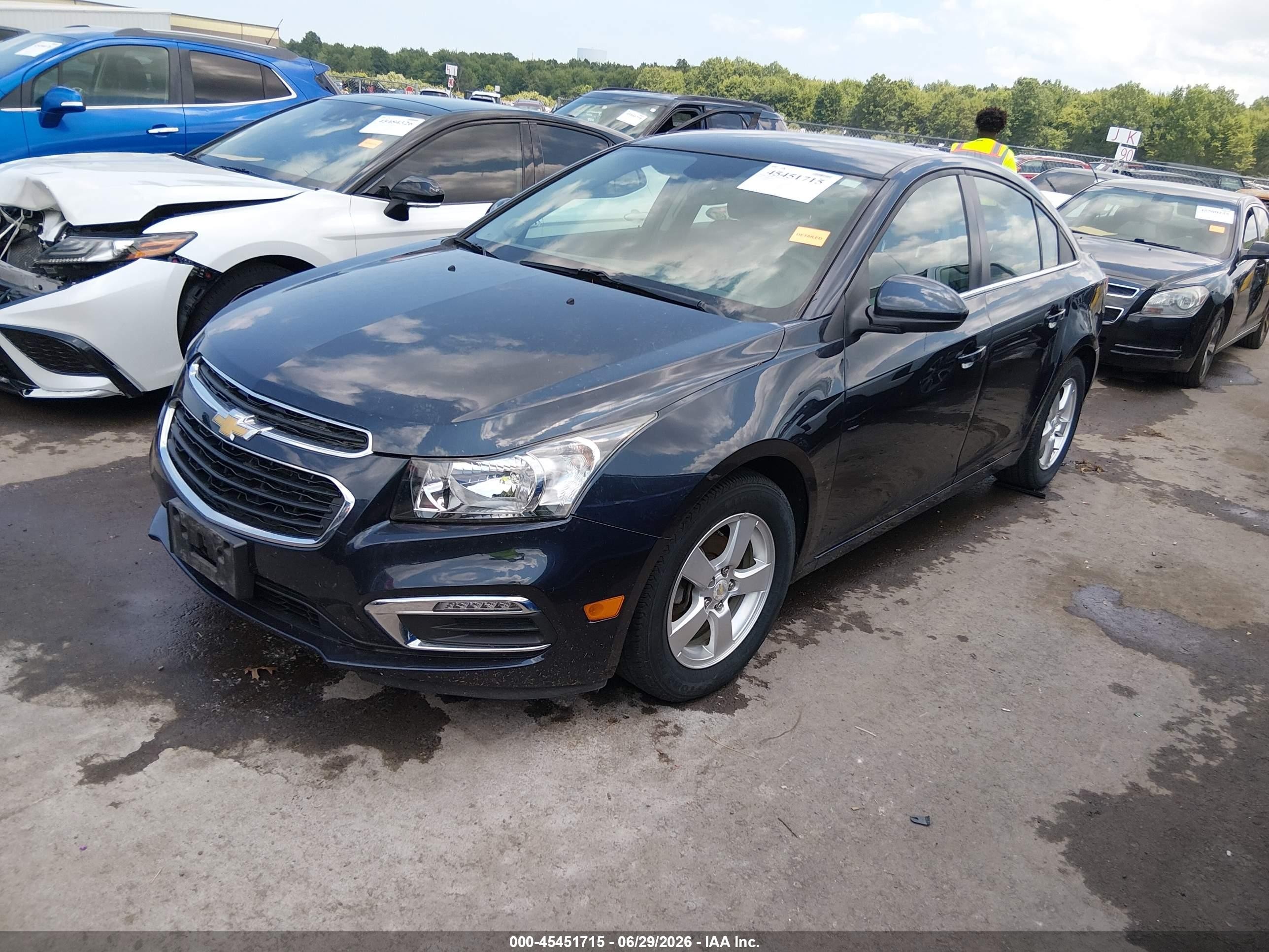 2015 Chevrolet Cruze 1lt Auto Black vin: 1G1PC5SB2F7243108