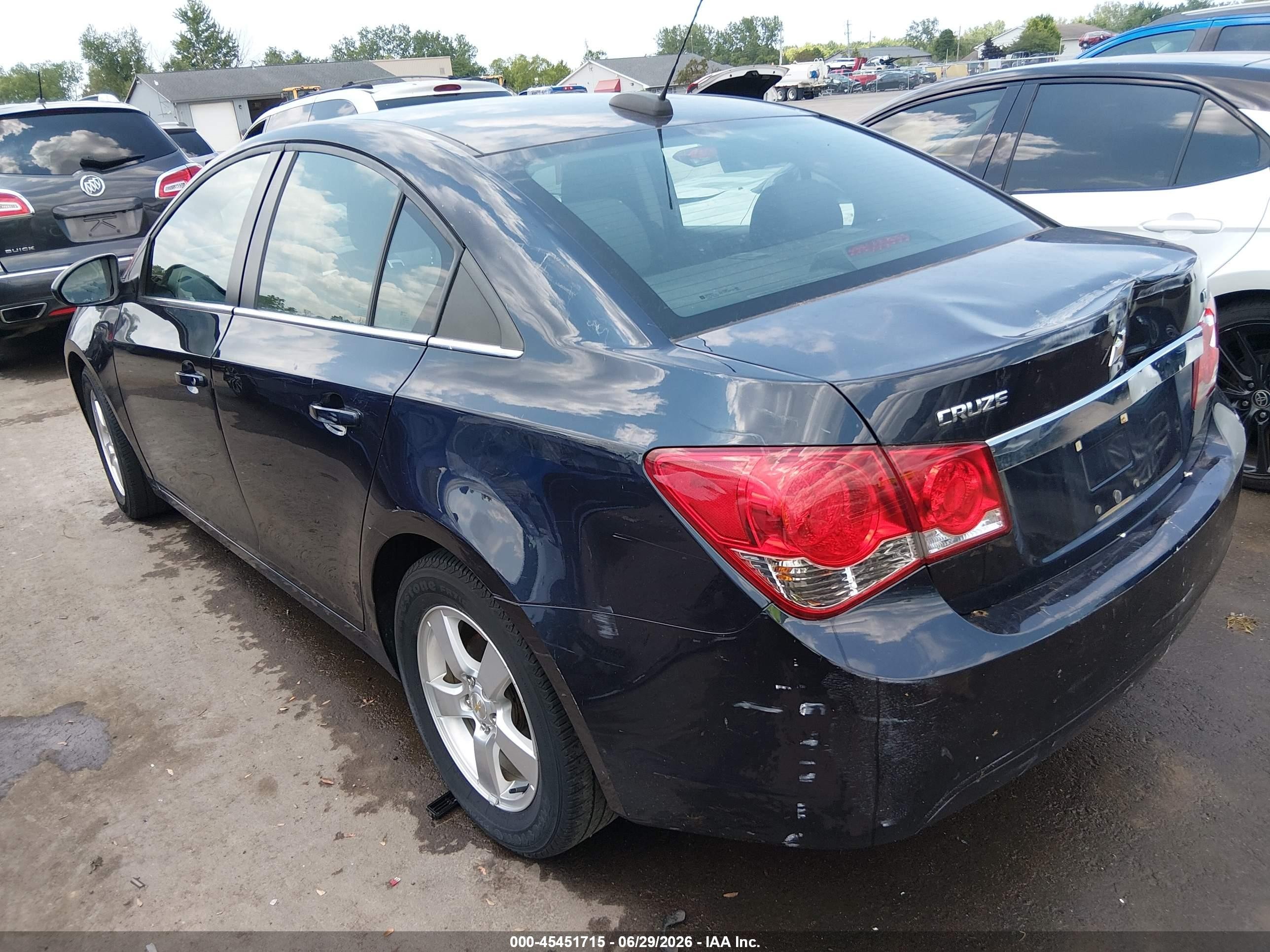 2015 Chevrolet Cruze 1lt Auto Black vin: 1G1PC5SB2F7243108