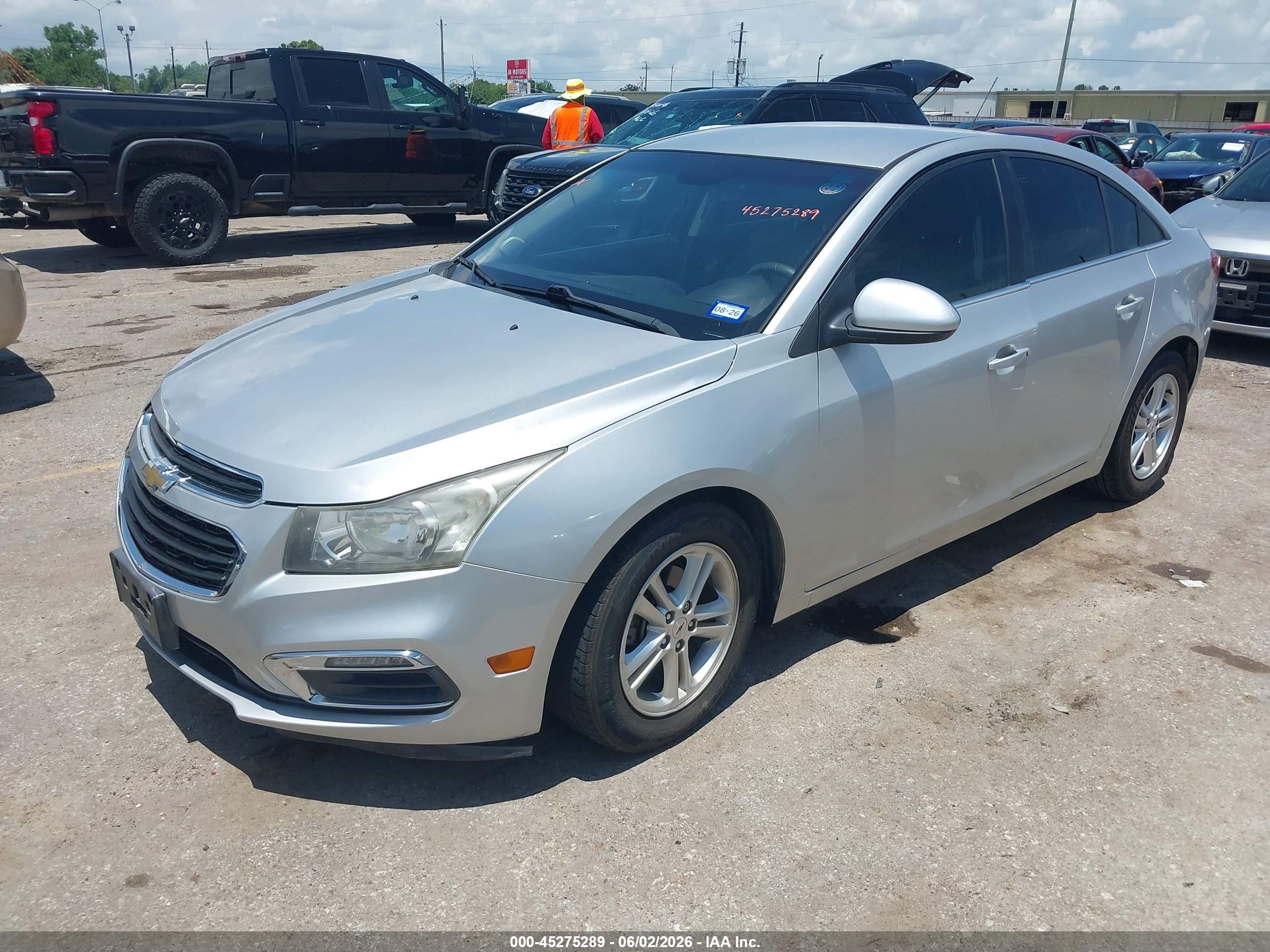 2015 Chevrolet Cruze 1lt Auto Silver vin: 1G1PC5SB2F7266419
