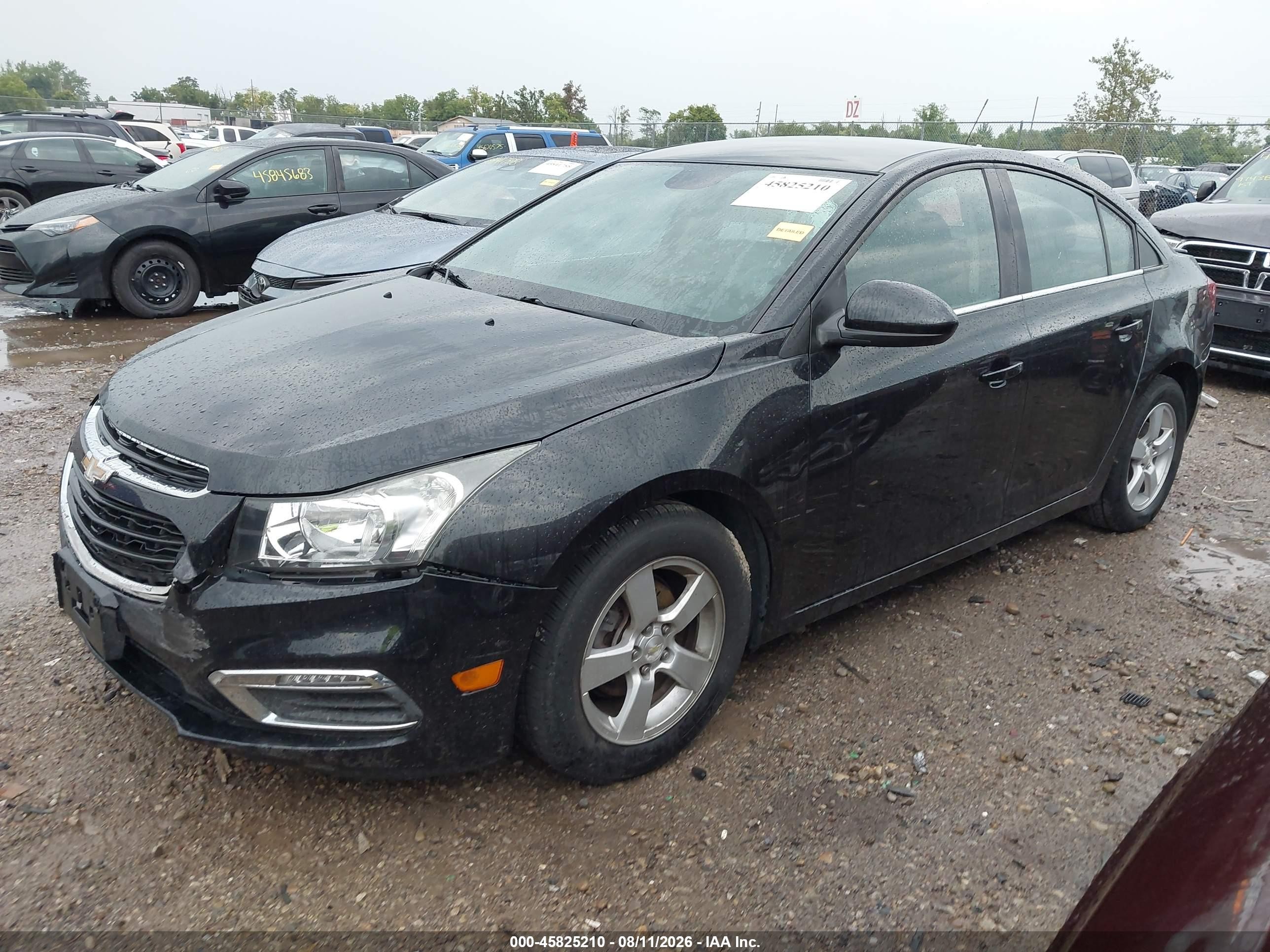 2015 Chevrolet Cruze 1lt Auto Black vin: 1G1PC5SB2F7290008