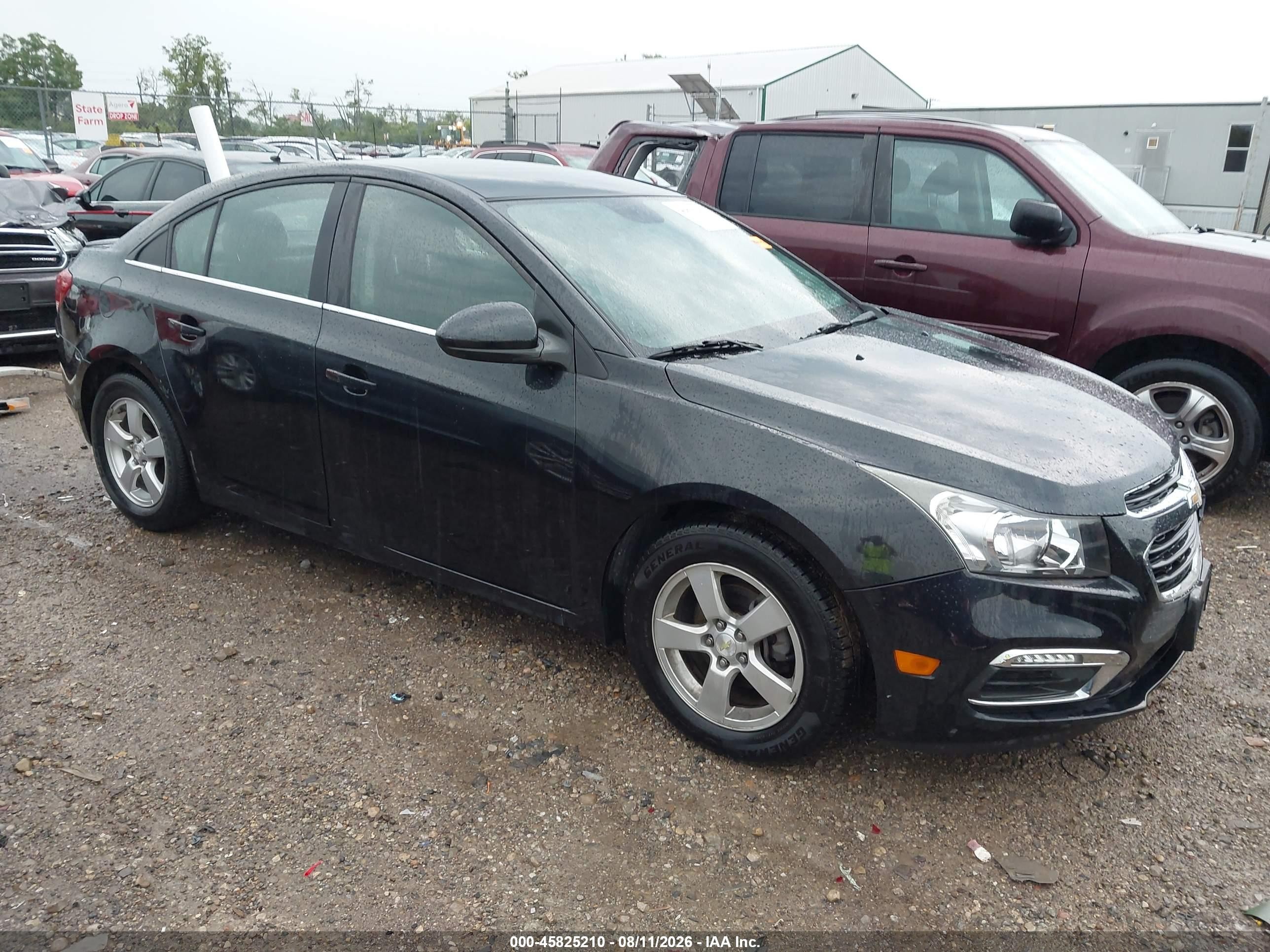 2015 Chevrolet Cruze 1lt Auto Black vin: 1G1PC5SB2F7290008