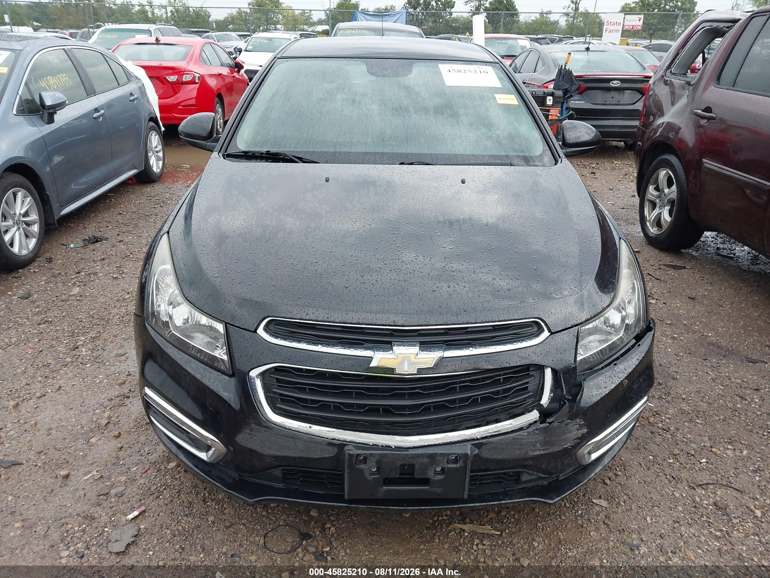 2015 Chevrolet Cruze 1lt Auto Black vin: 1G1PC5SB2F7290008
