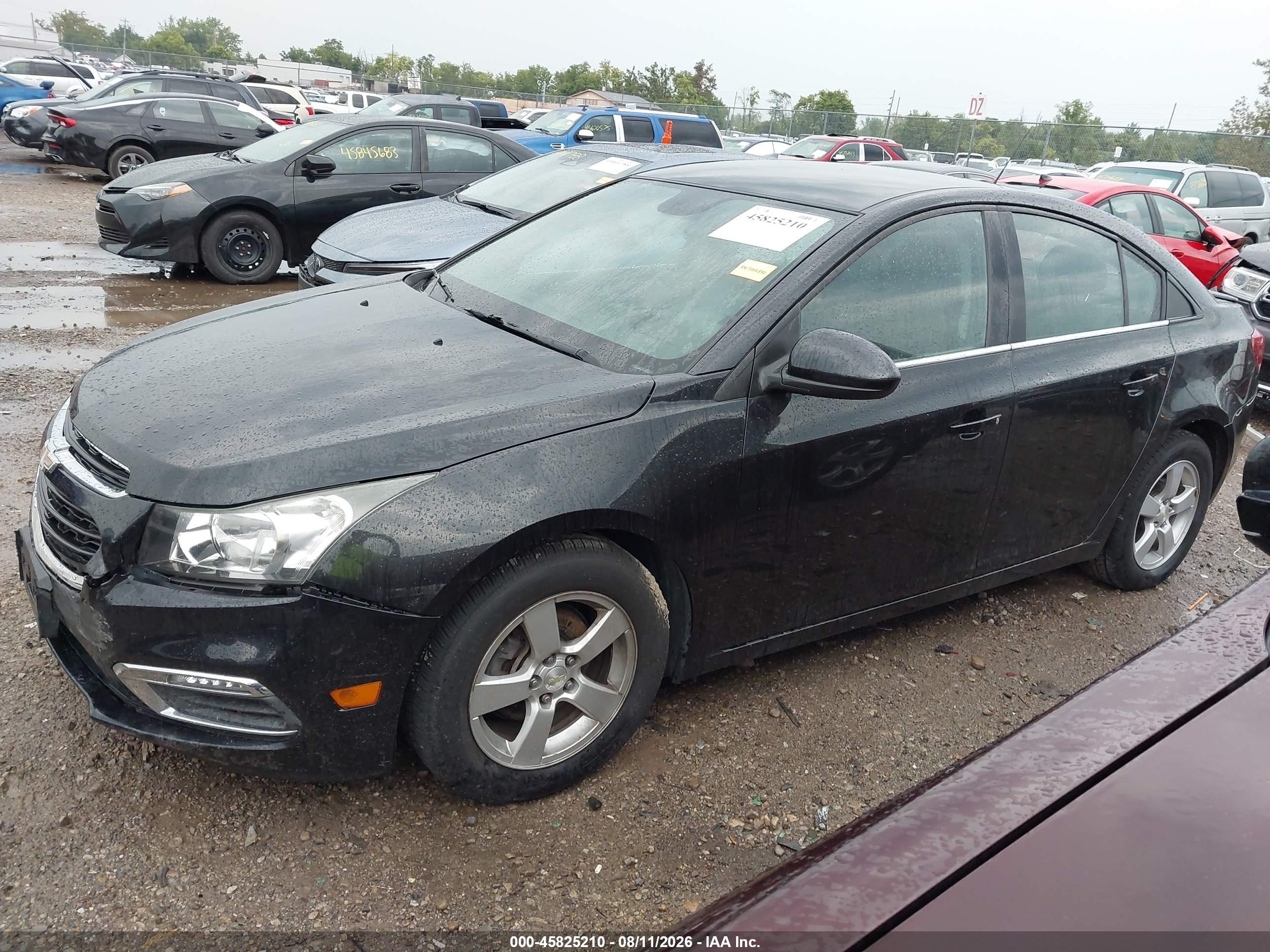 2015 Chevrolet Cruze 1lt Auto Black vin: 1G1PC5SB2F7290008
