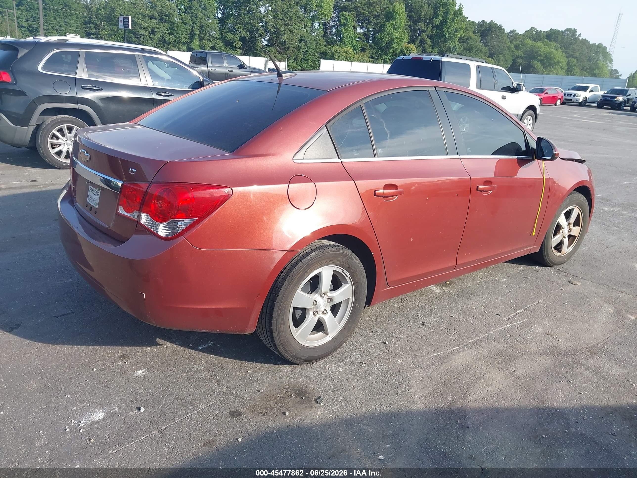 2013 Chevrolet Cruze 1lt Auto Burgundy vin: 1G1PC5SB3D7202032