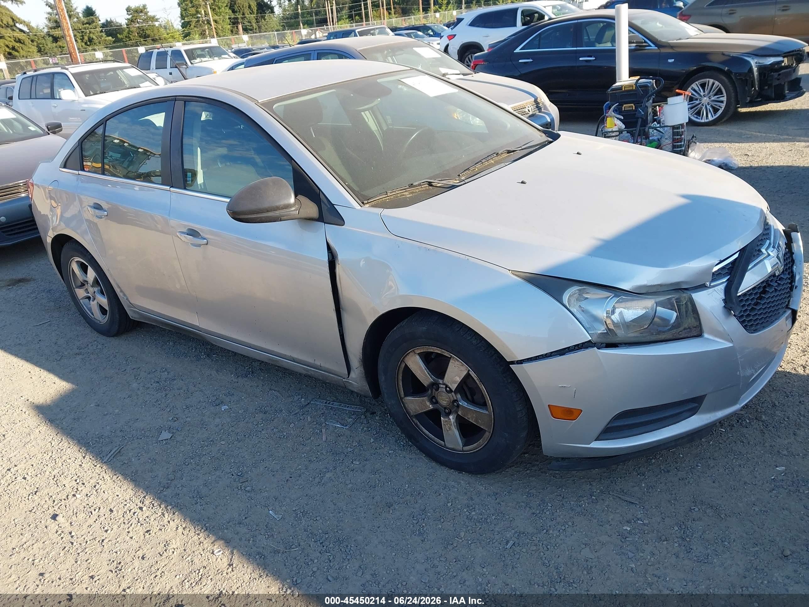 2013 Chevrolet Cruze 1lt Auto Silver vin: 1G1PC5SB3D7266393