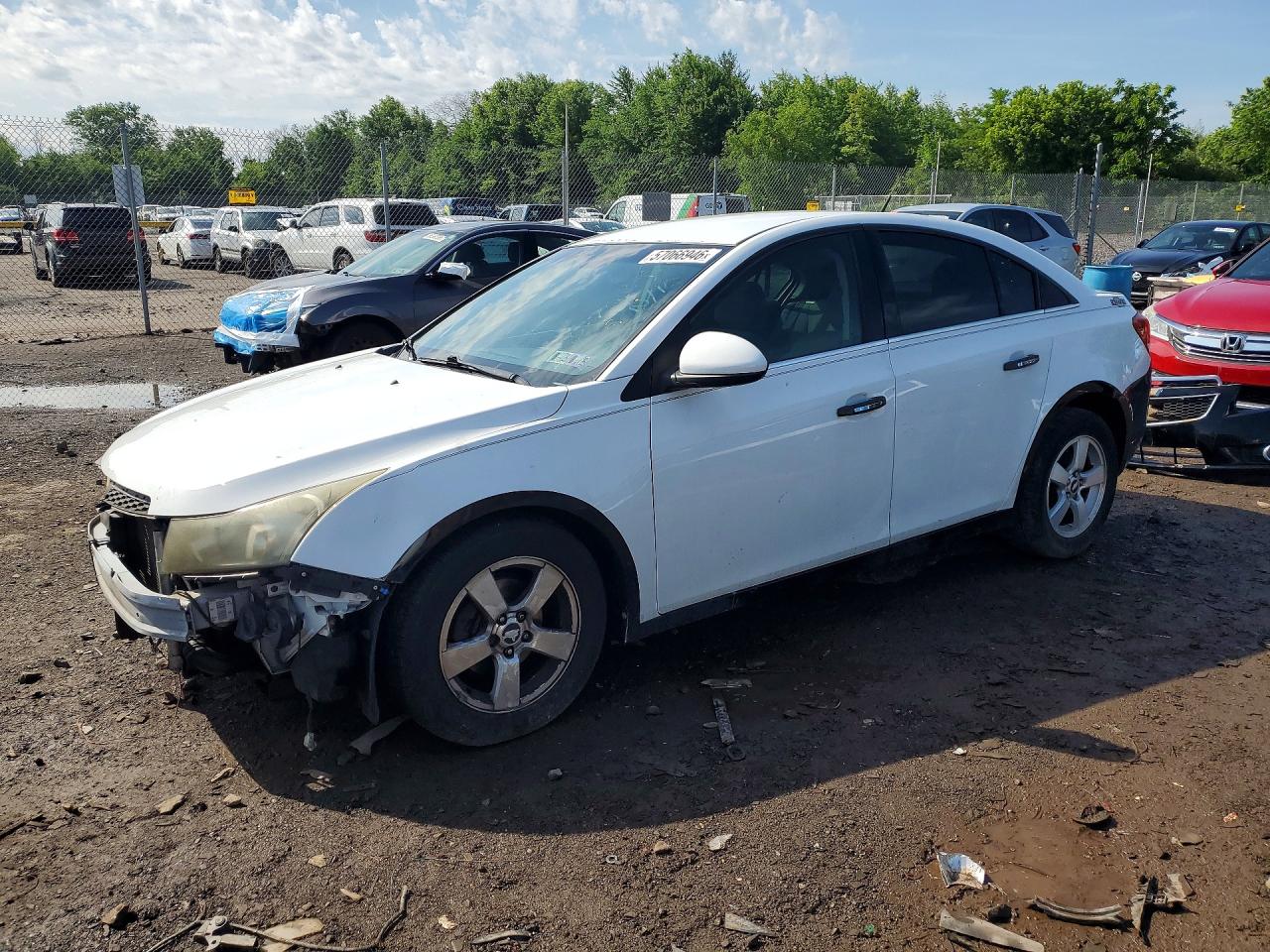 2013 Chevrolet Cruze Lt White vin: 1G1PC5SB3D7286756