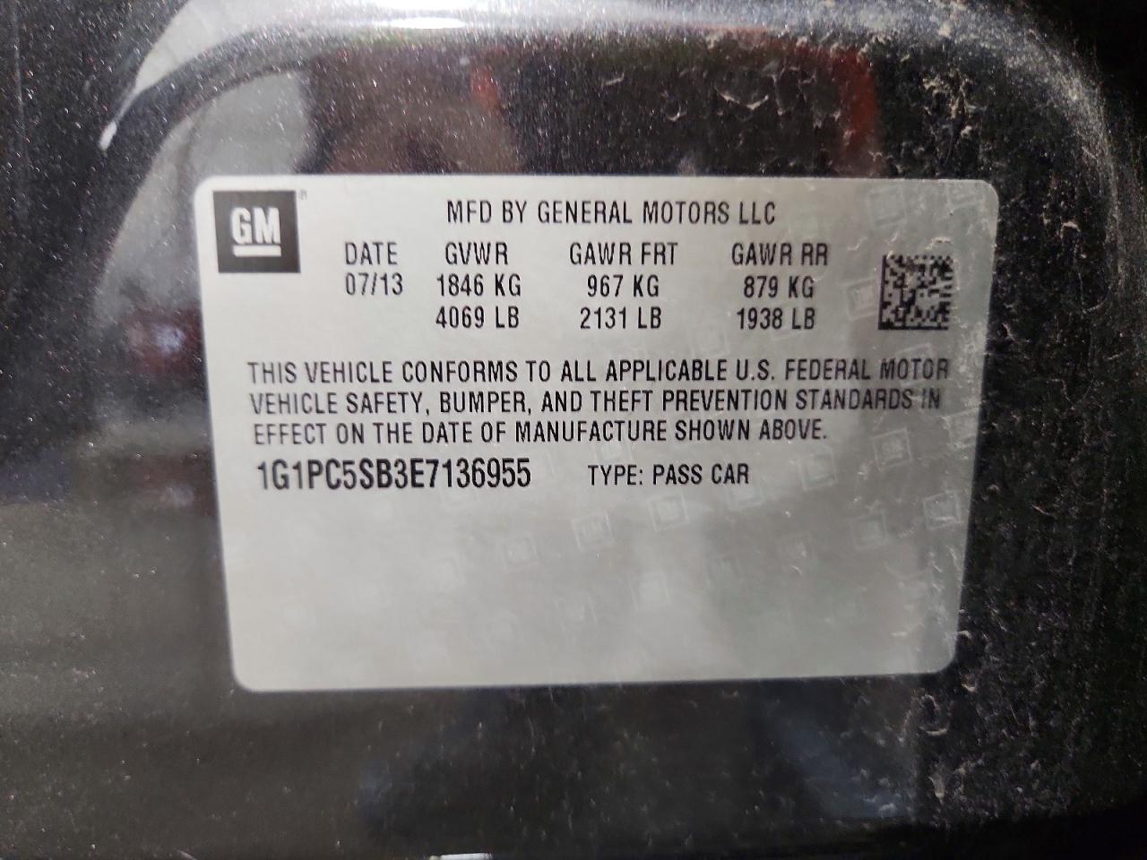2014 Chevrolet Cruze Lt Gray vin: 1G1PC5SB3E7136955