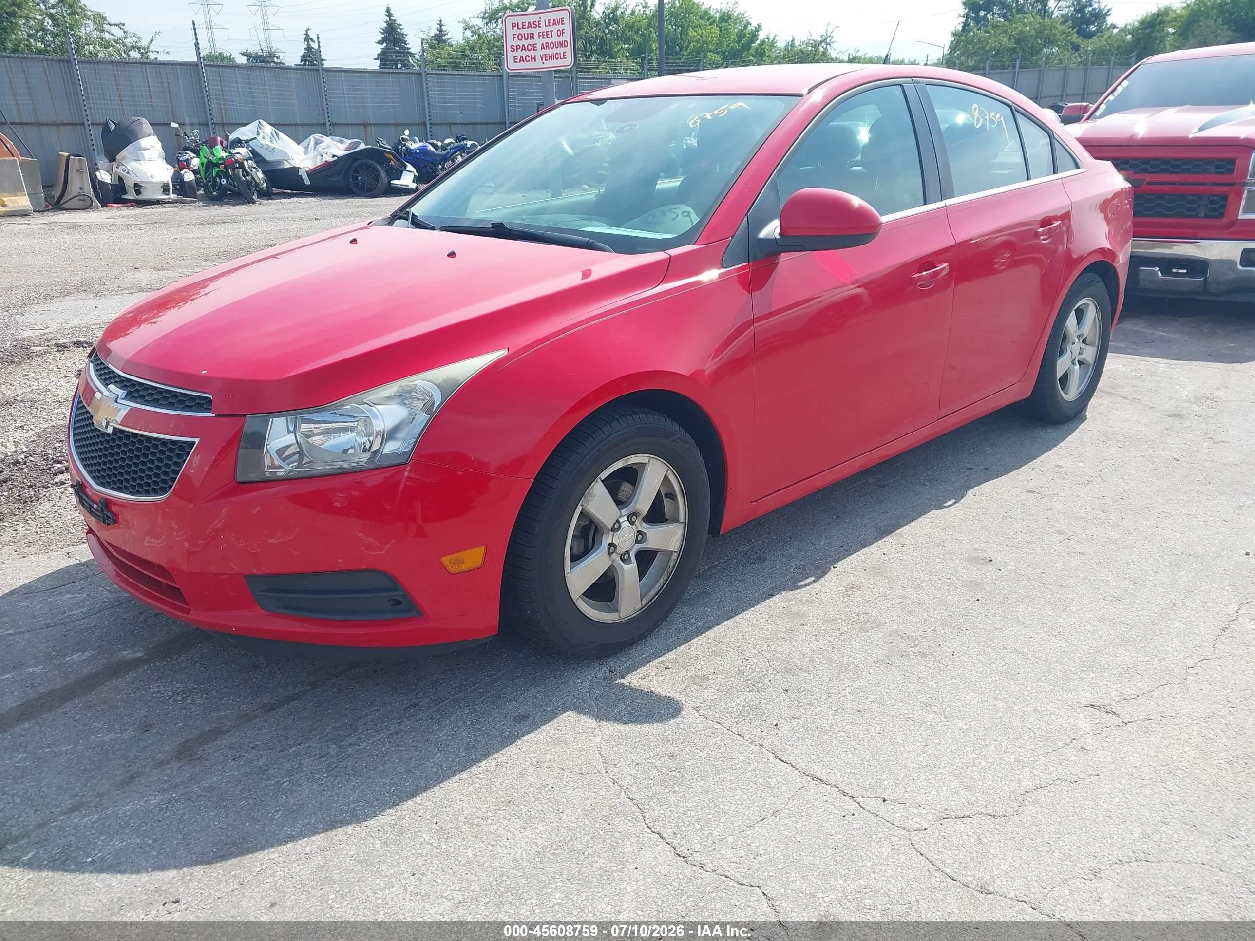 2014 Chevrolet Cruze 1lt Auto Red vin: 1G1PC5SB3E7342986