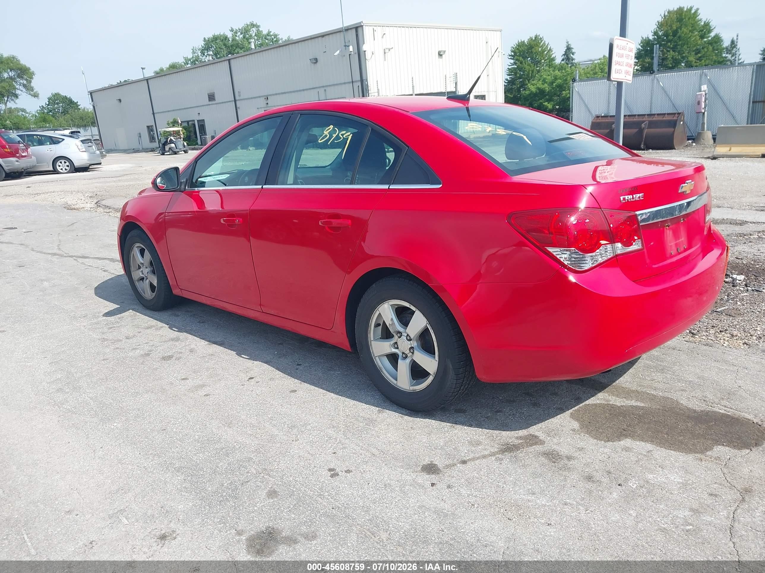 2014 Chevrolet Cruze 1lt Auto Red vin: 1G1PC5SB3E7342986