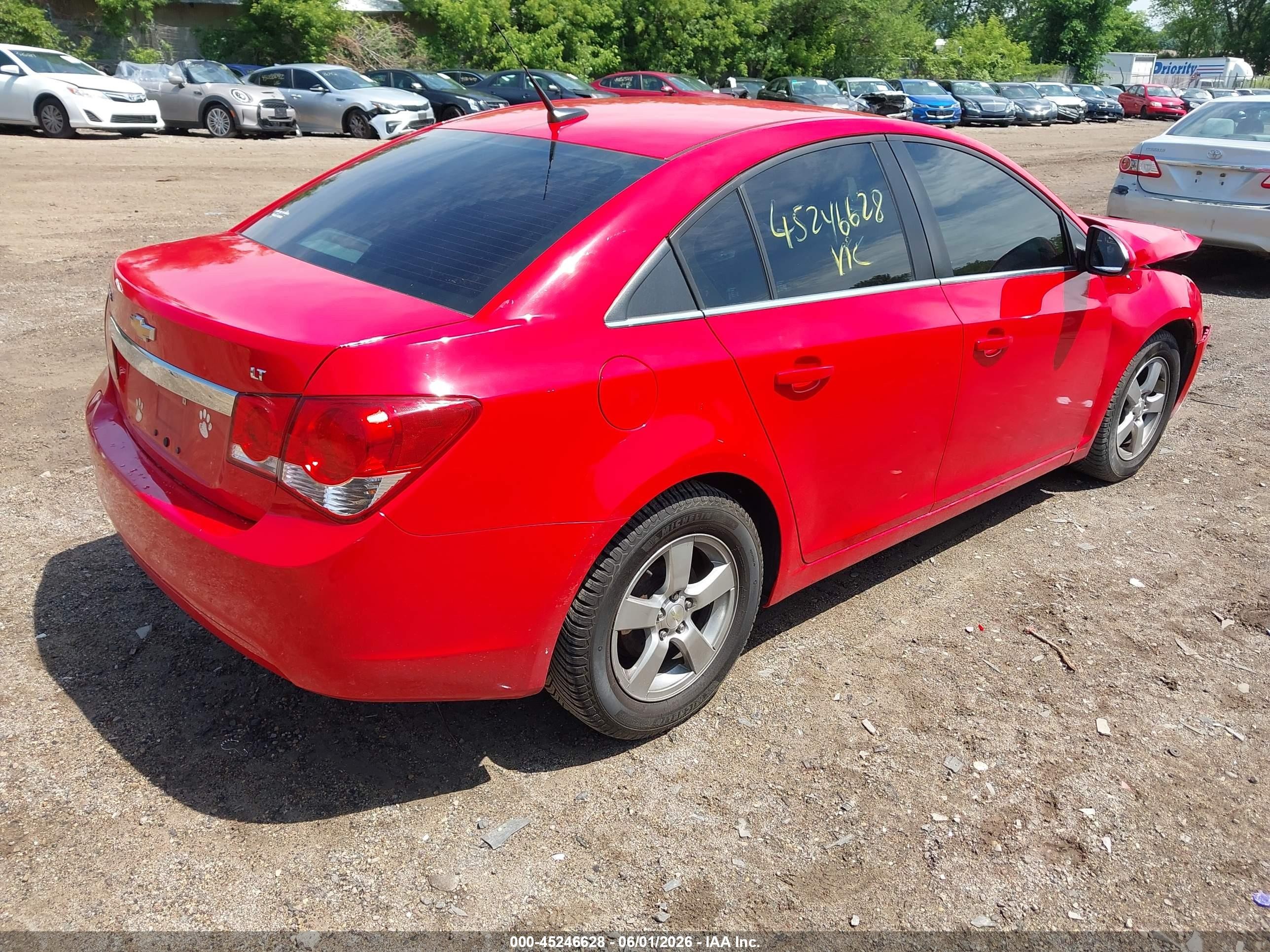 2014 Chevrolet Cruze 1lt Auto Red vin: 1G1PC5SB3E7383067