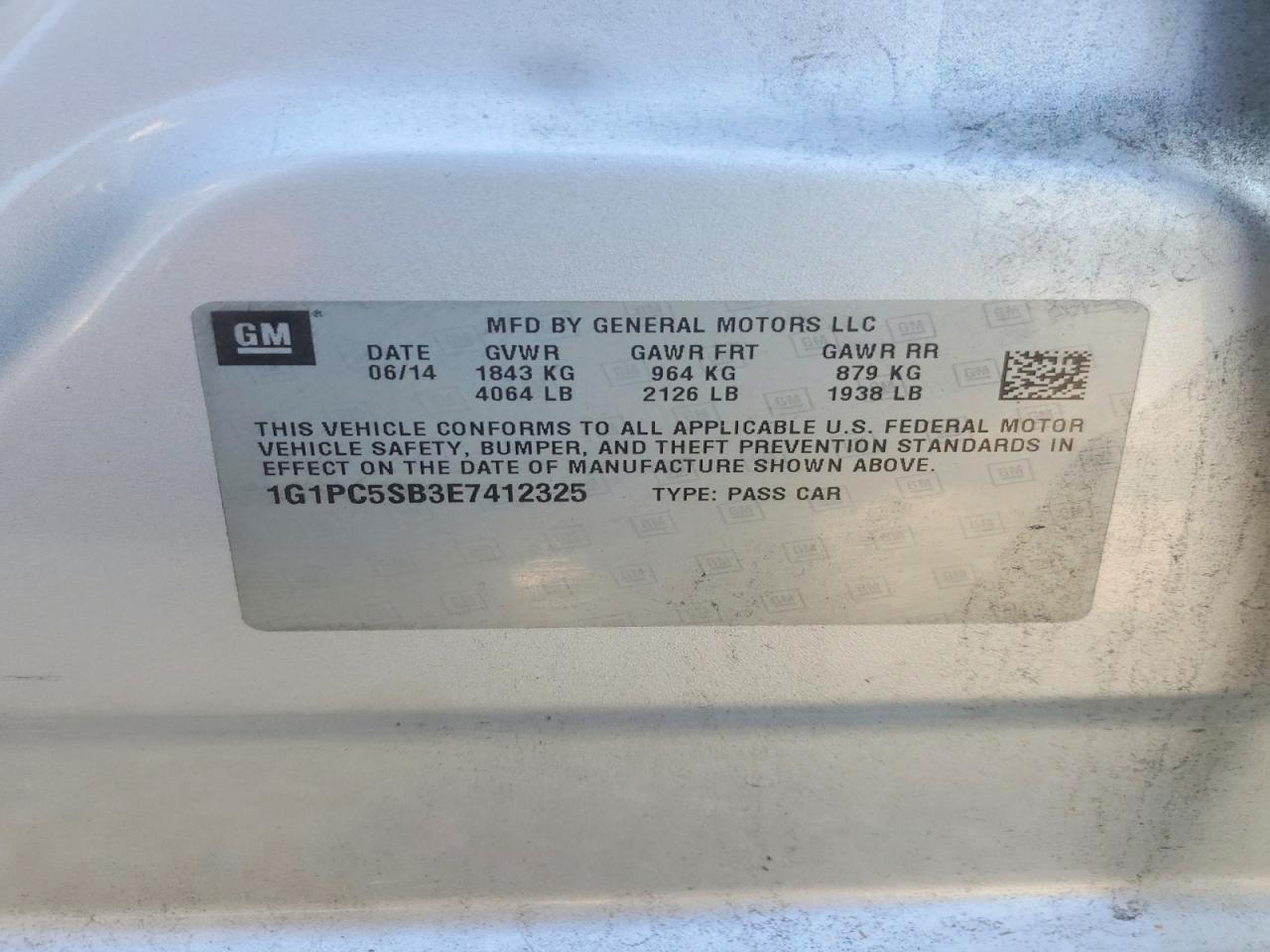 2014 Chevrolet Cruze Lt Silver vin: 1G1PC5SB3E7412325