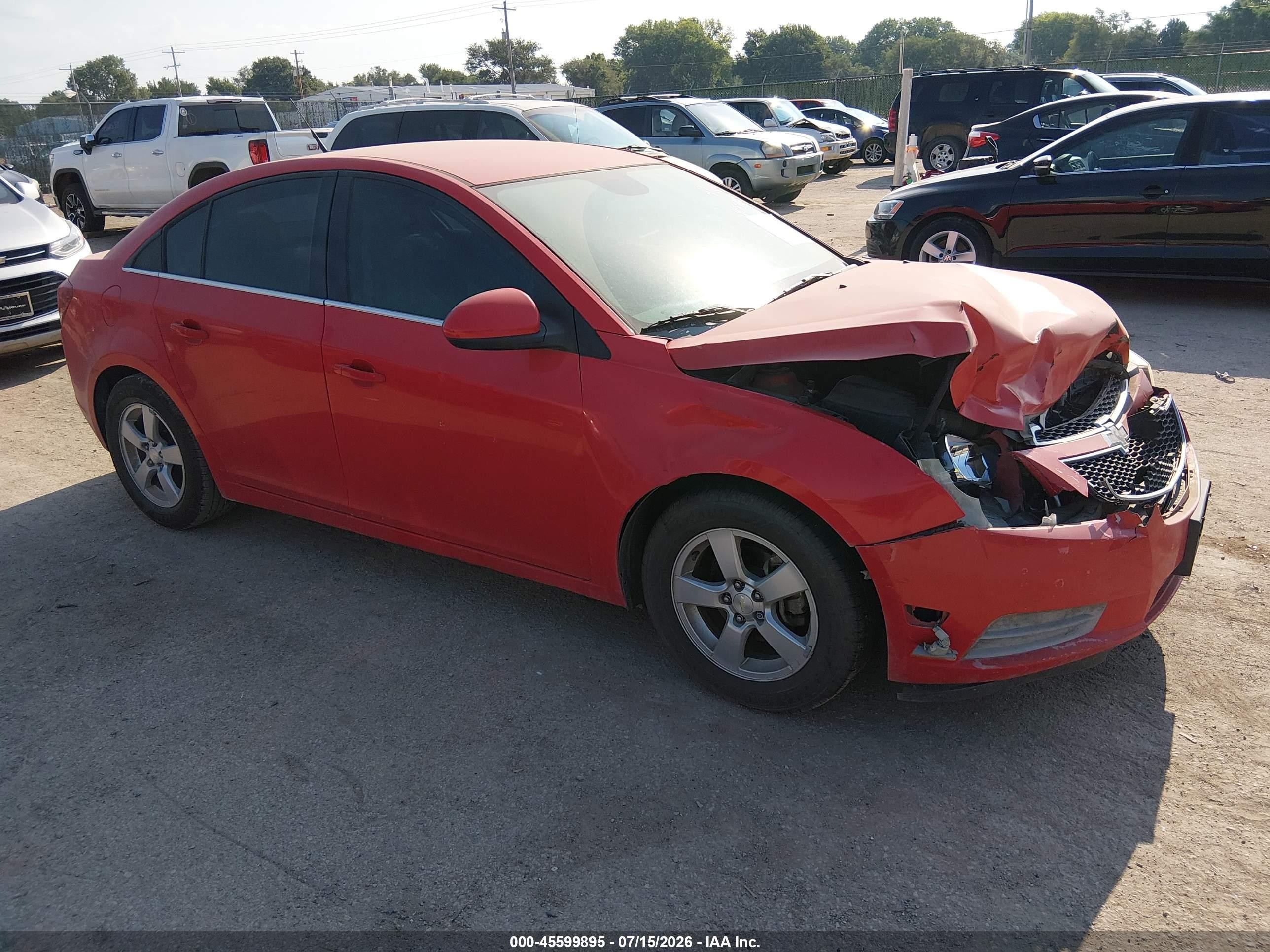 2014 Chevrolet Cruze 1lt Auto Red vin: 1G1PC5SB3E7446989