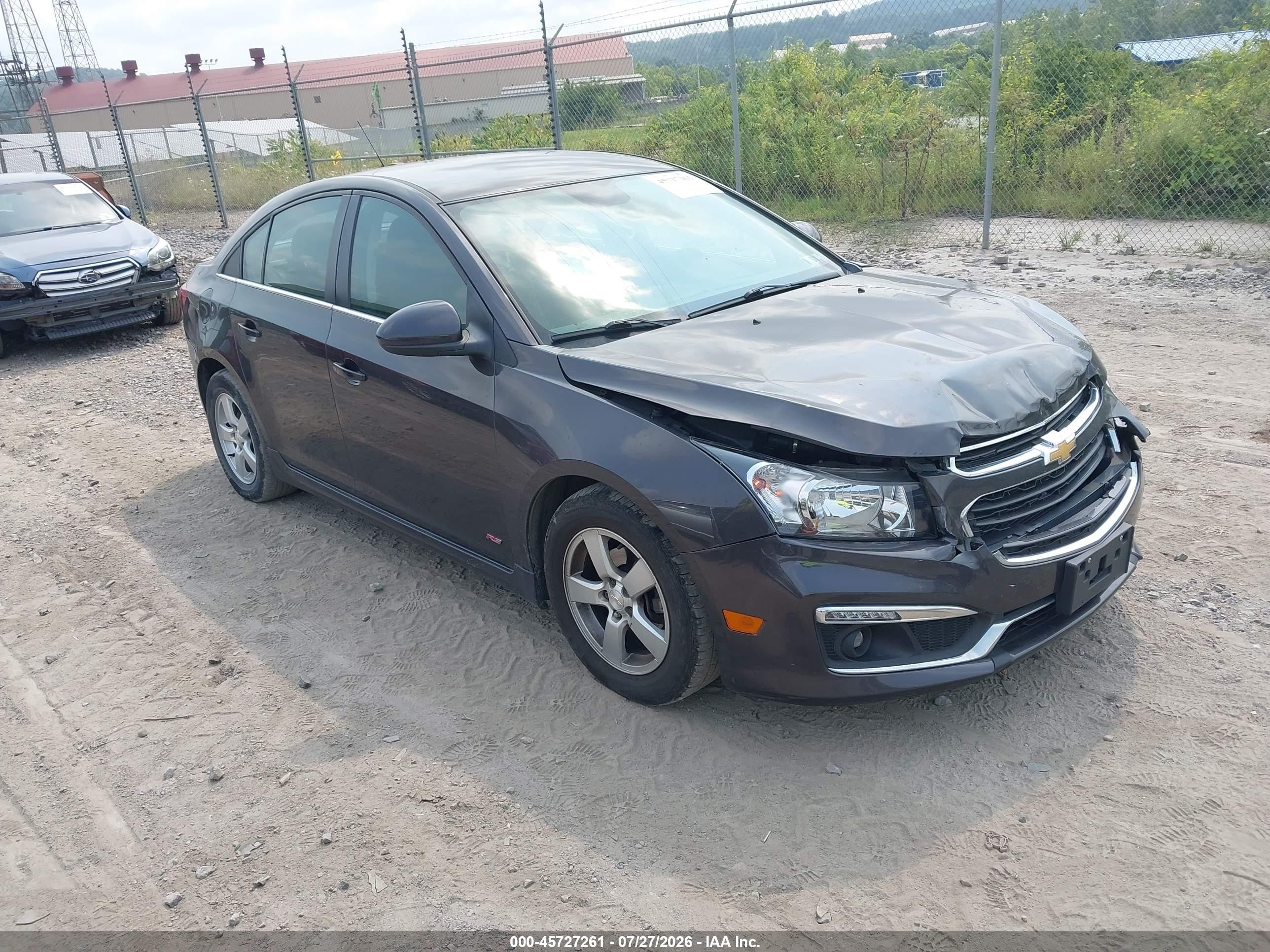 2015 Chevrolet Cruze 1lt Auto Black vin: 1G1PC5SB3F7120773