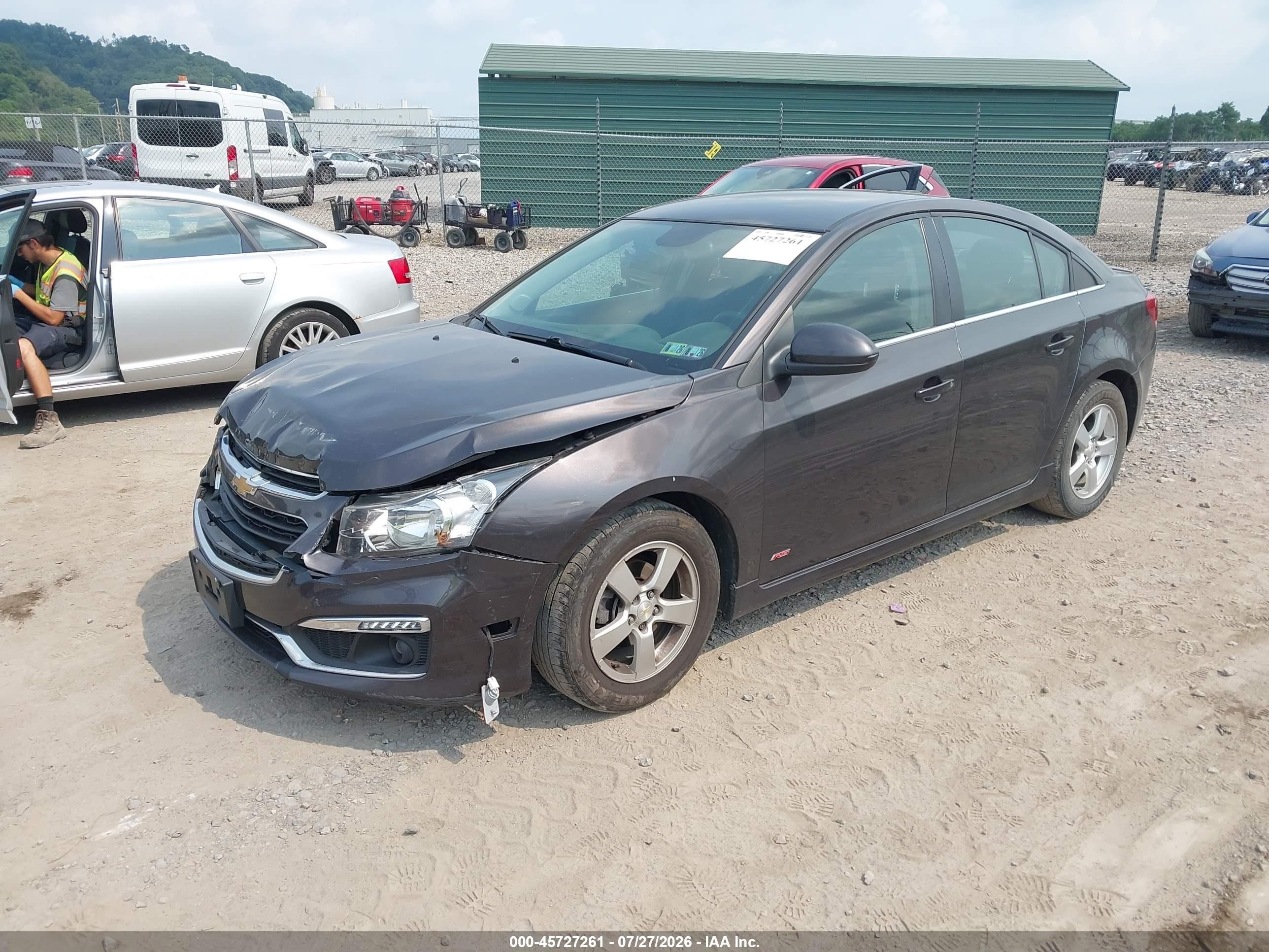 2015 Chevrolet Cruze 1lt Auto Black vin: 1G1PC5SB3F7120773
