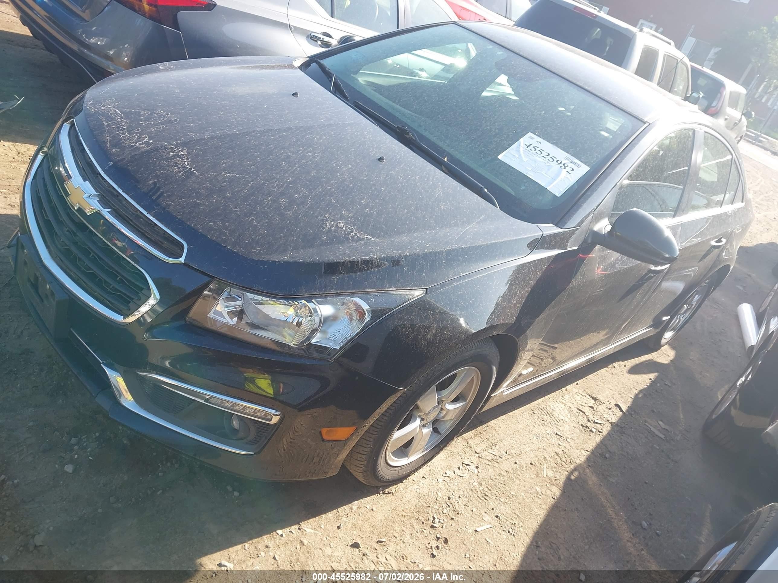2015 Chevrolet Cruze 1lt Auto Black vin: 1G1PC5SB3F7188961