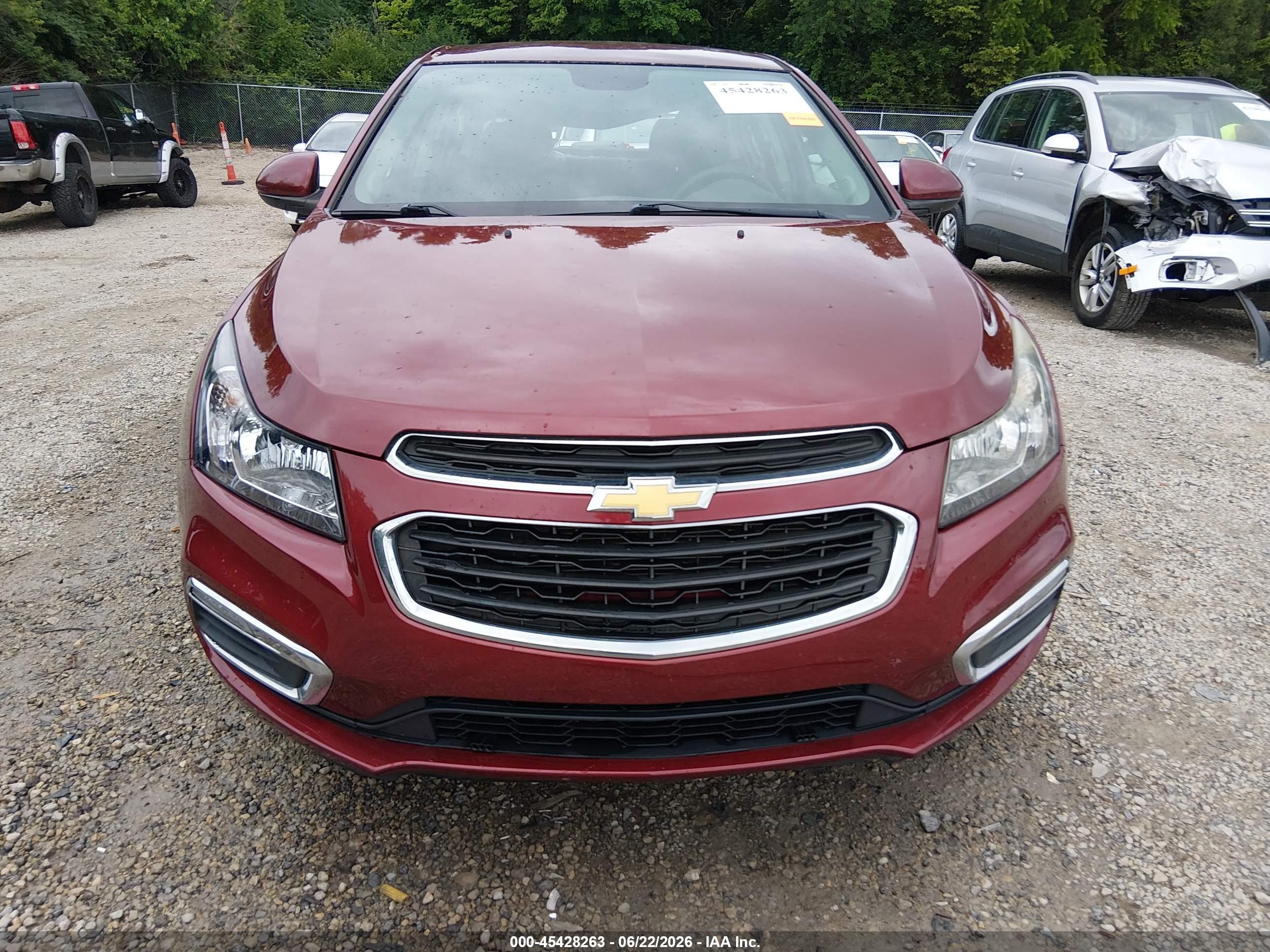 2015 Chevrolet Cruze 1lt Auto Красный vin: 1G1PC5SB3F7258717