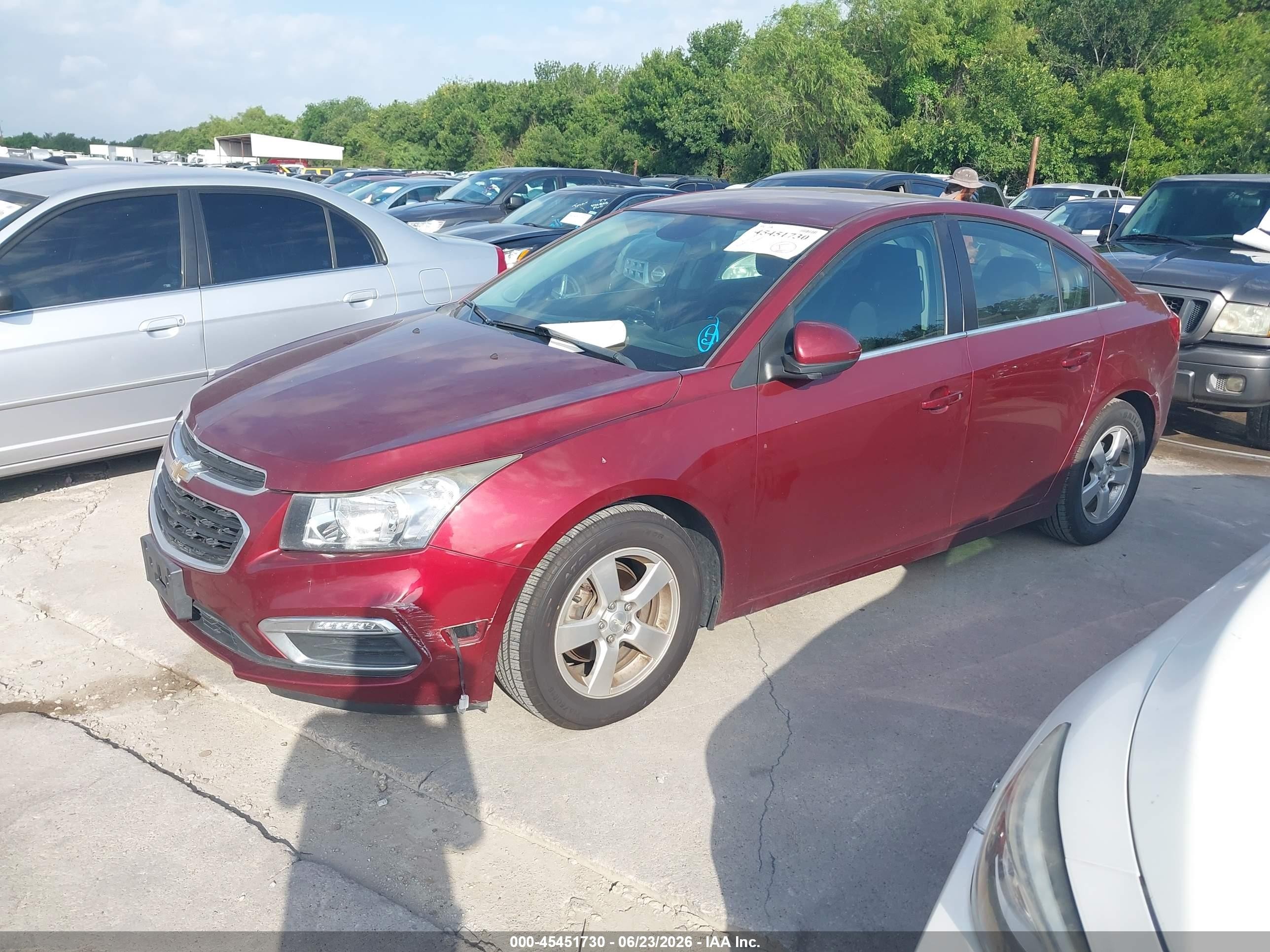 2015 Chevrolet Cruze 1lt Auto Maroon vin: 1G1PC5SB3F7261102