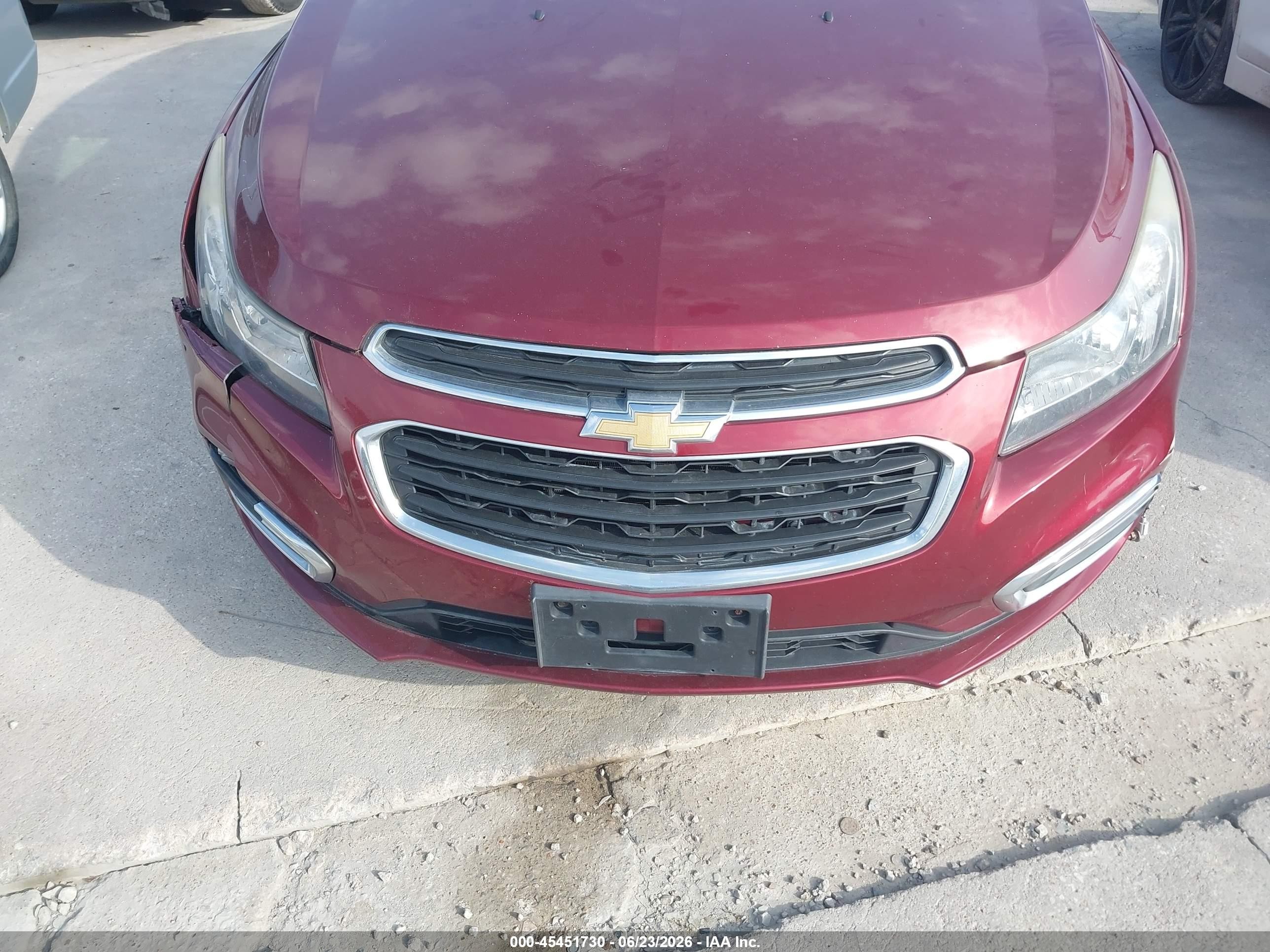2015 Chevrolet Cruze 1lt Auto Maroon vin: 1G1PC5SB3F7261102