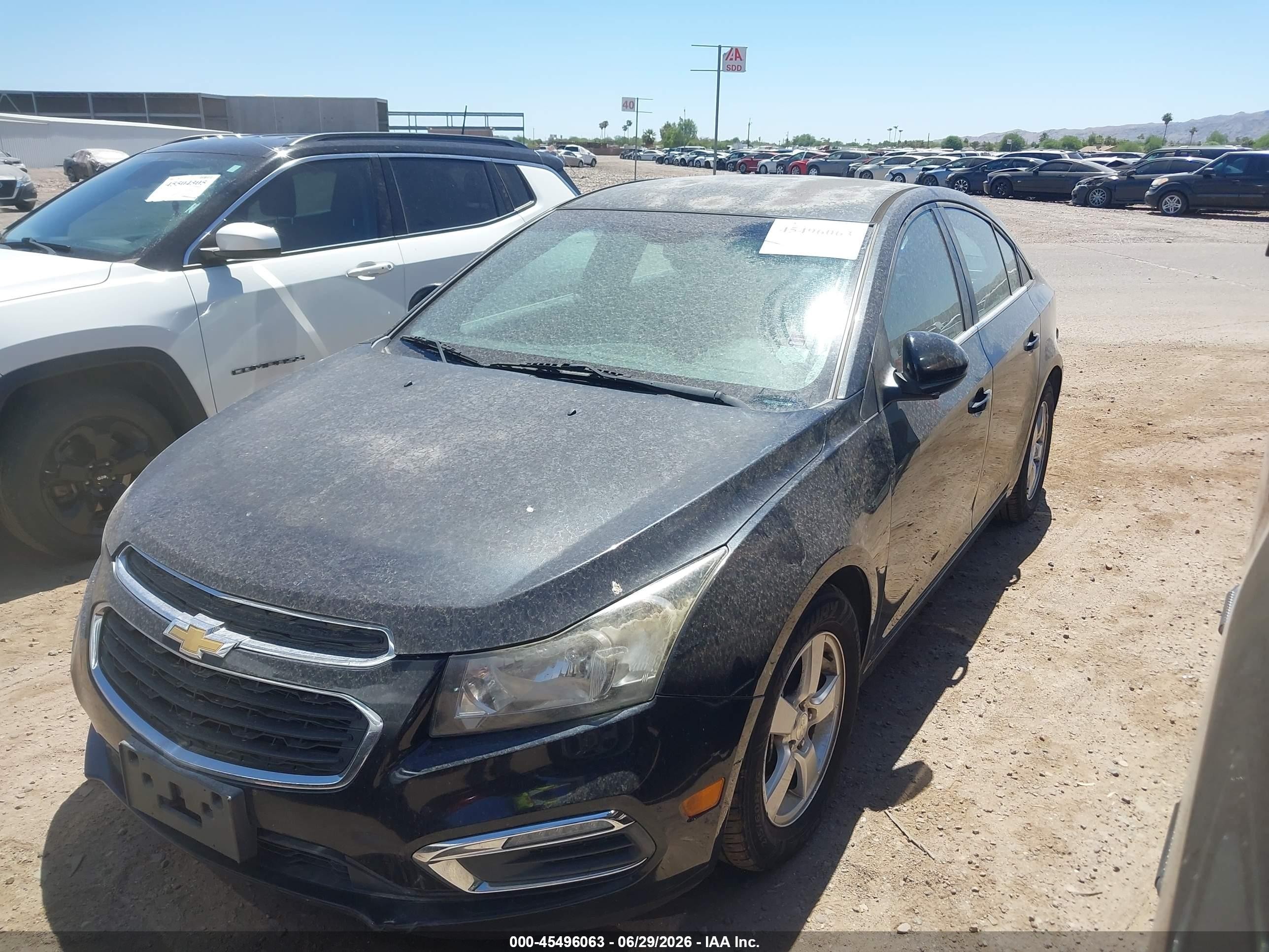 2015 Chevrolet Cruze 1lt Auto Black vin: 1G1PC5SB3F7282077