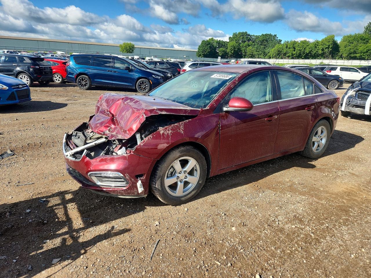 2015 Chevrolet Cruze Lt Burgundy vin: 1G1PC5SB3F7282273