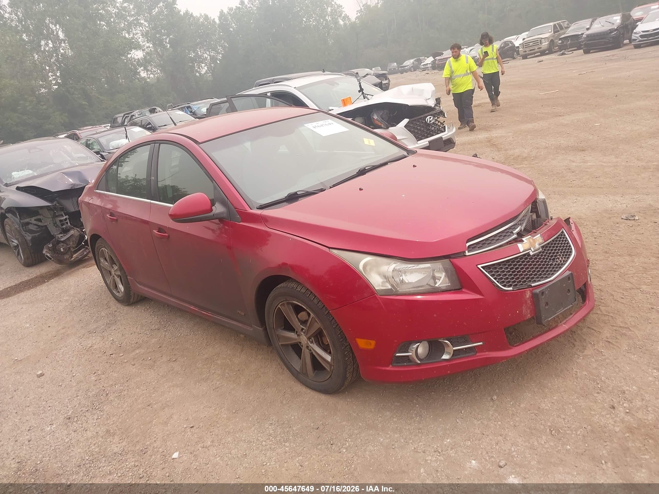 2013 Chevrolet Cruze 1lt Auto Red vin: 1G1PC5SB4D7105535