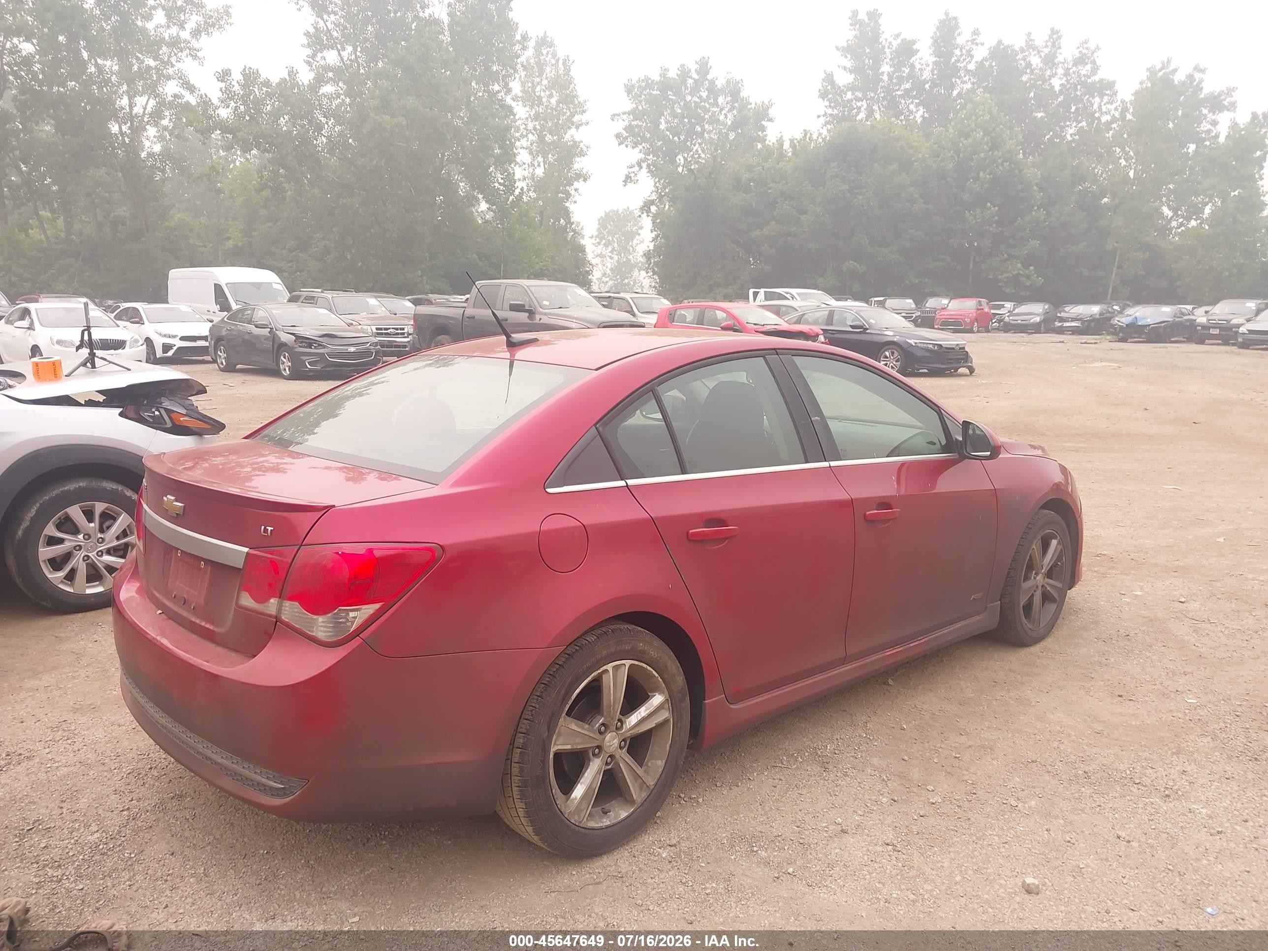 2013 Chevrolet Cruze 1lt Auto Red vin: 1G1PC5SB4D7105535