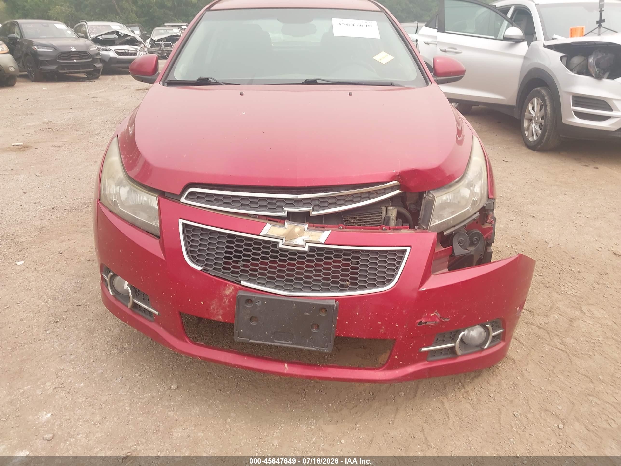 2013 Chevrolet Cruze 1lt Auto Red vin: 1G1PC5SB4D7105535