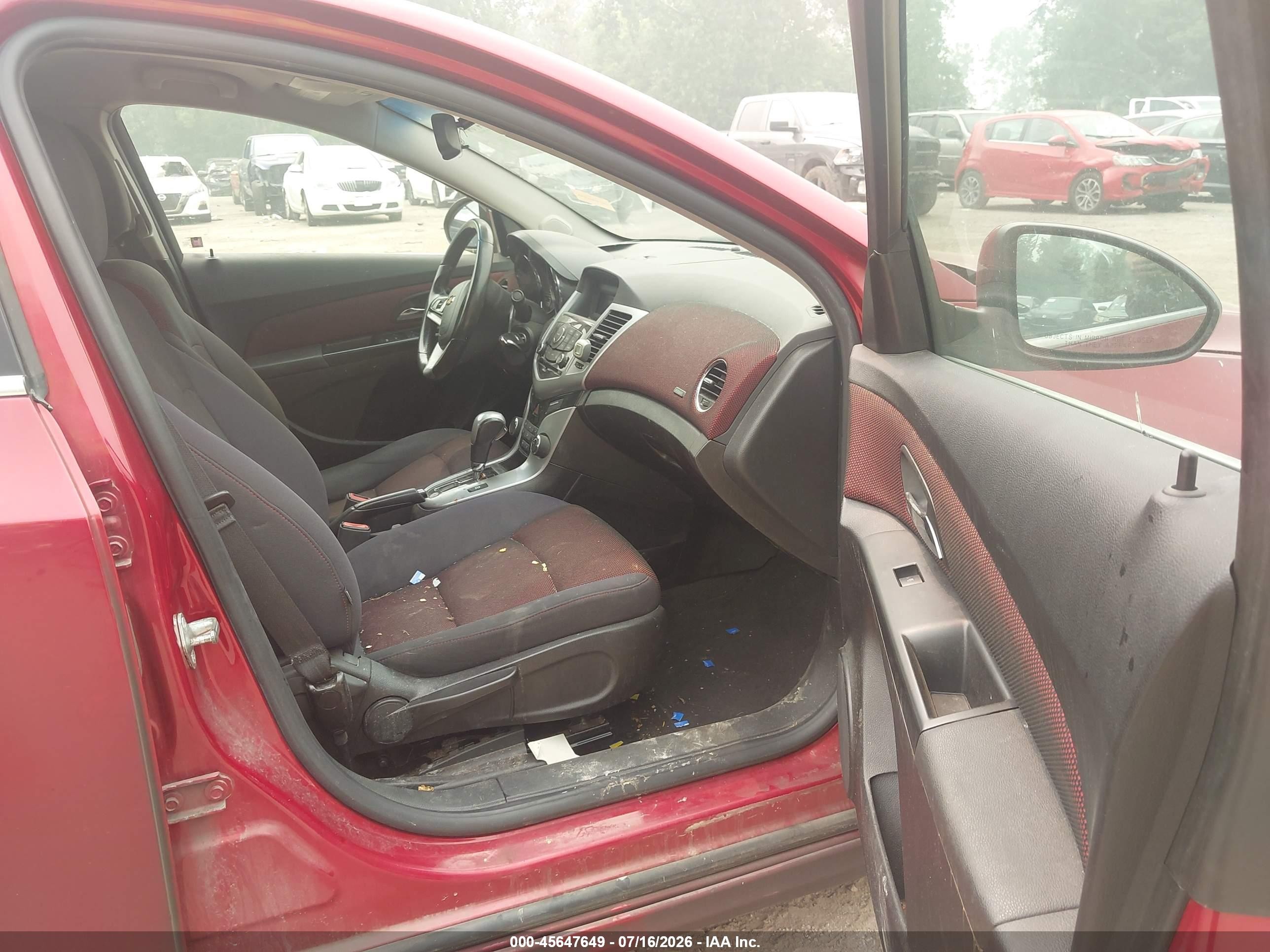 2013 Chevrolet Cruze 1lt Auto Red vin: 1G1PC5SB4D7105535