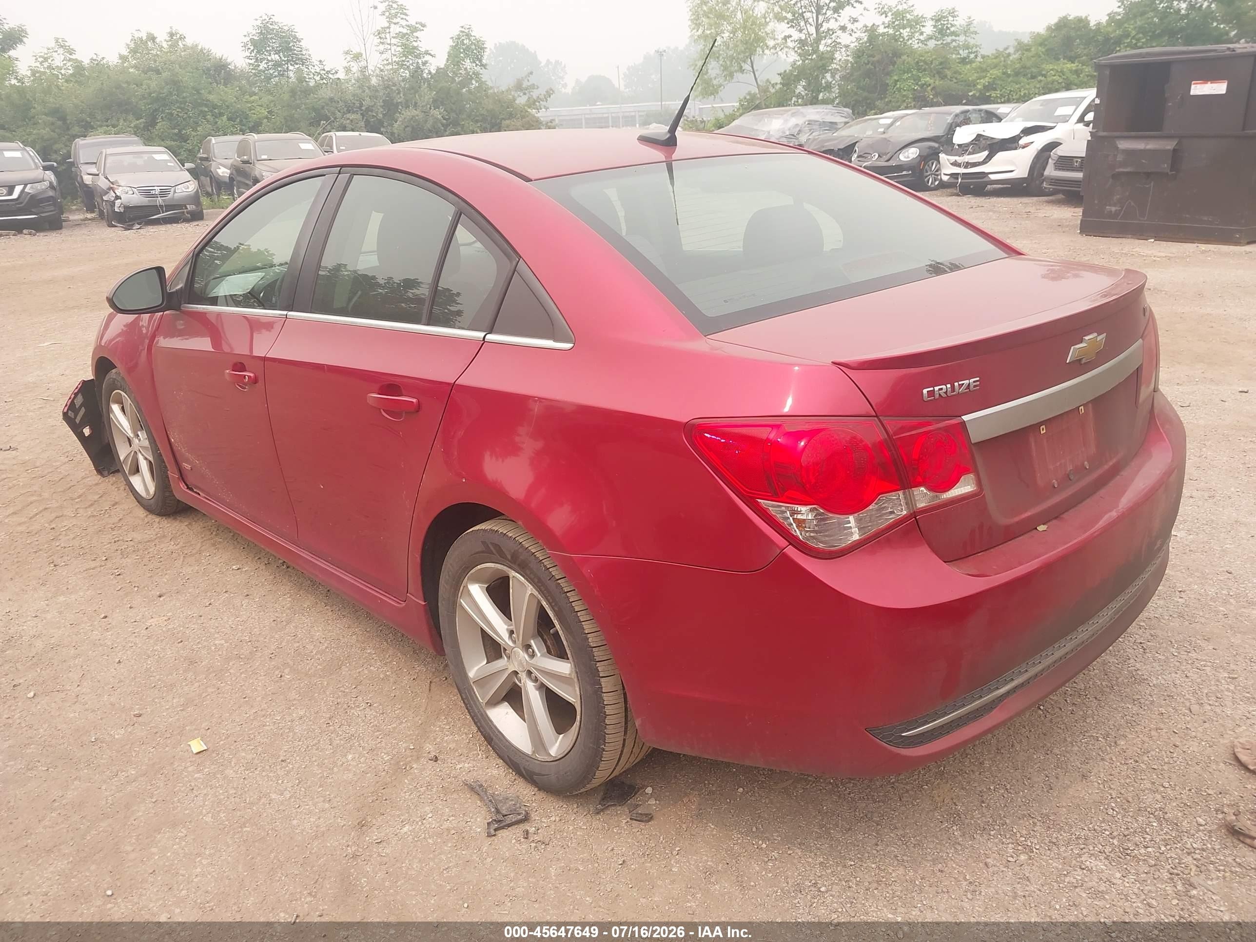 2013 Chevrolet Cruze 1lt Auto Red vin: 1G1PC5SB4D7105535