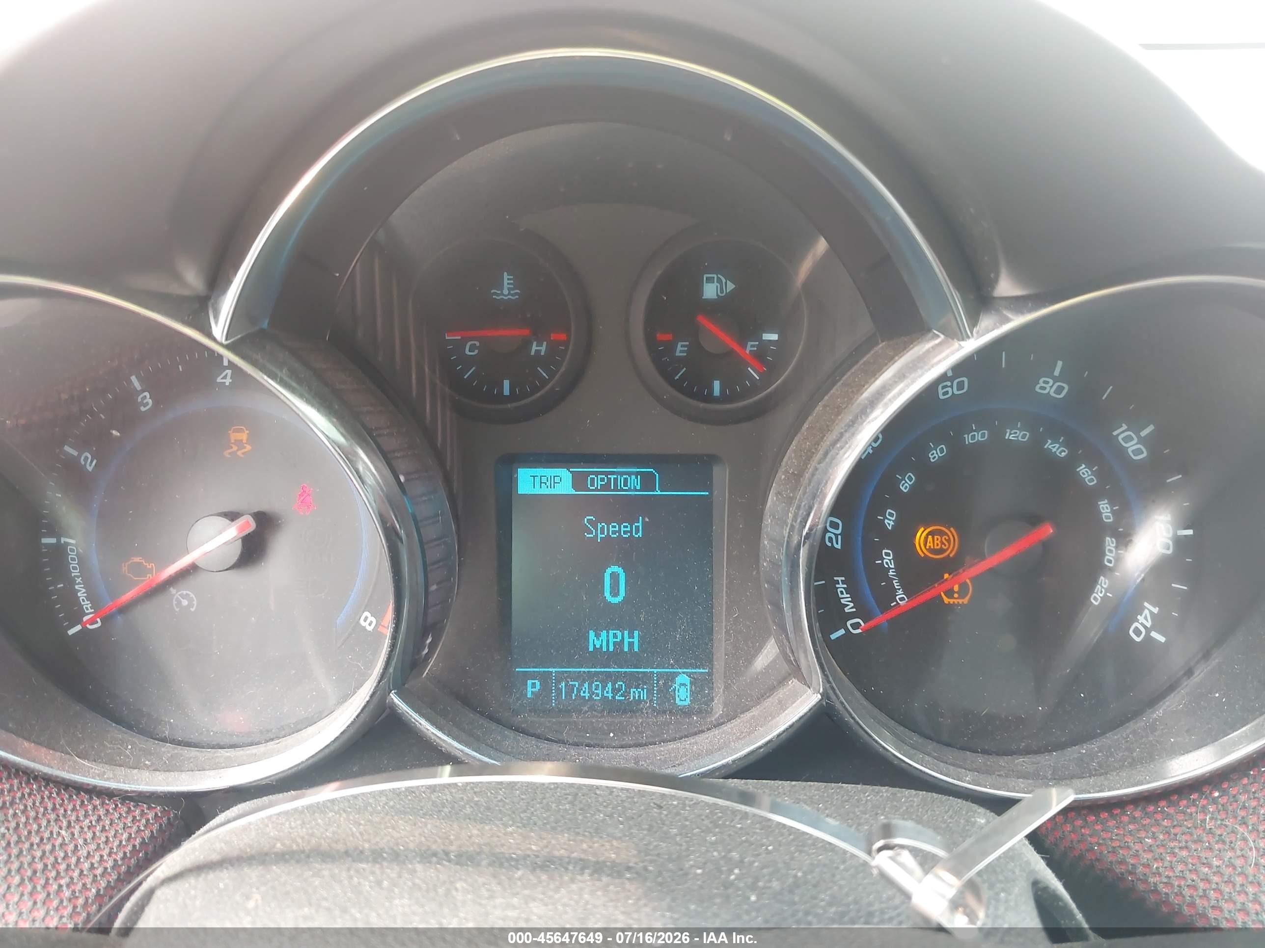 2013 Chevrolet Cruze 1lt Auto Red vin: 1G1PC5SB4D7105535