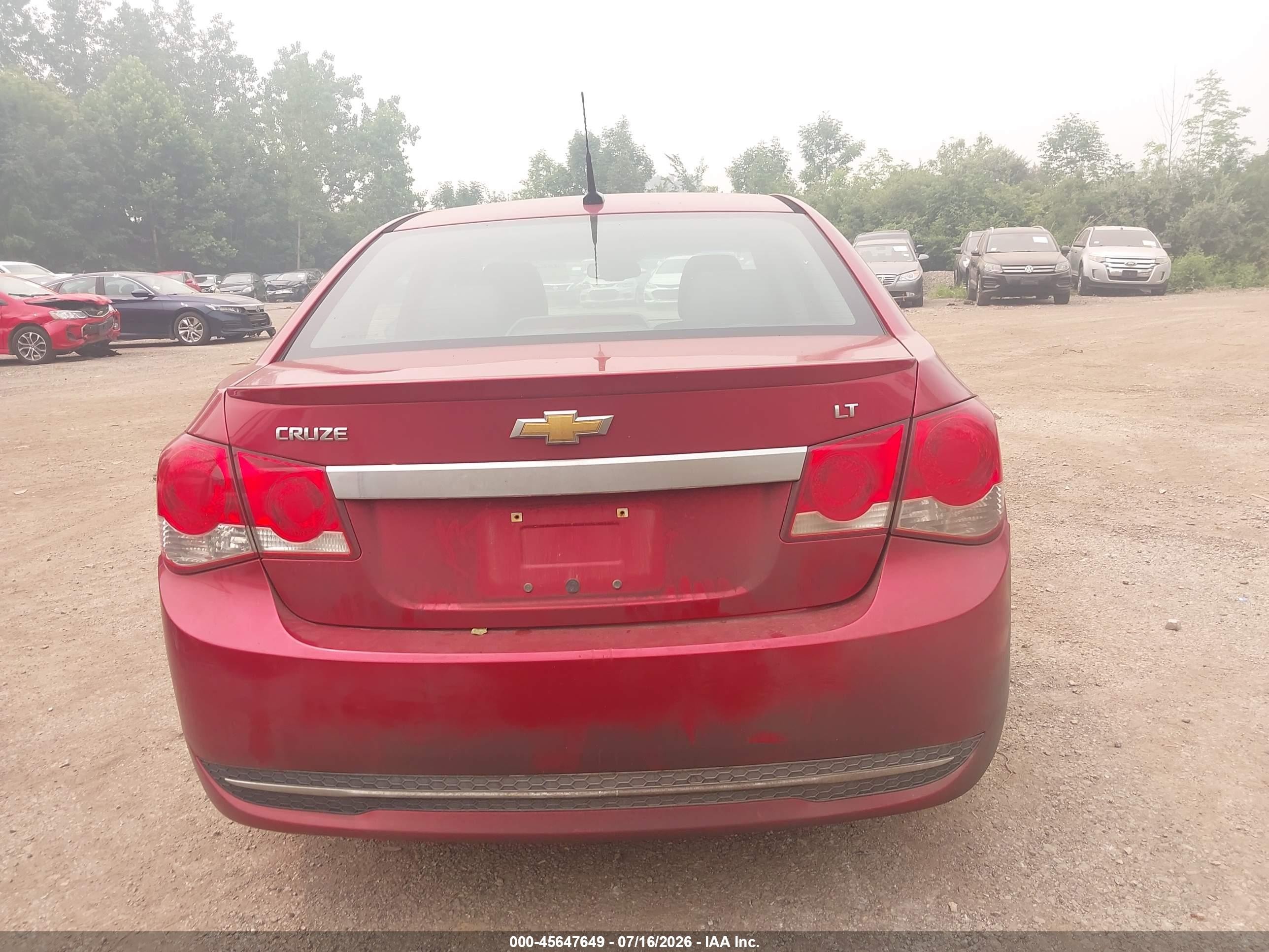 2013 Chevrolet Cruze 1lt Auto Red vin: 1G1PC5SB4D7105535