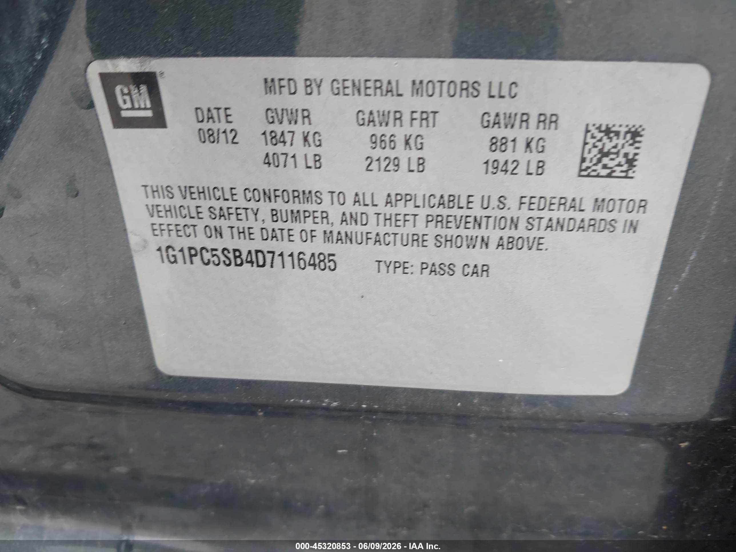 2013 Chevrolet Cruze 1lt Auto Gray vin: 1G1PC5SB4D7116485