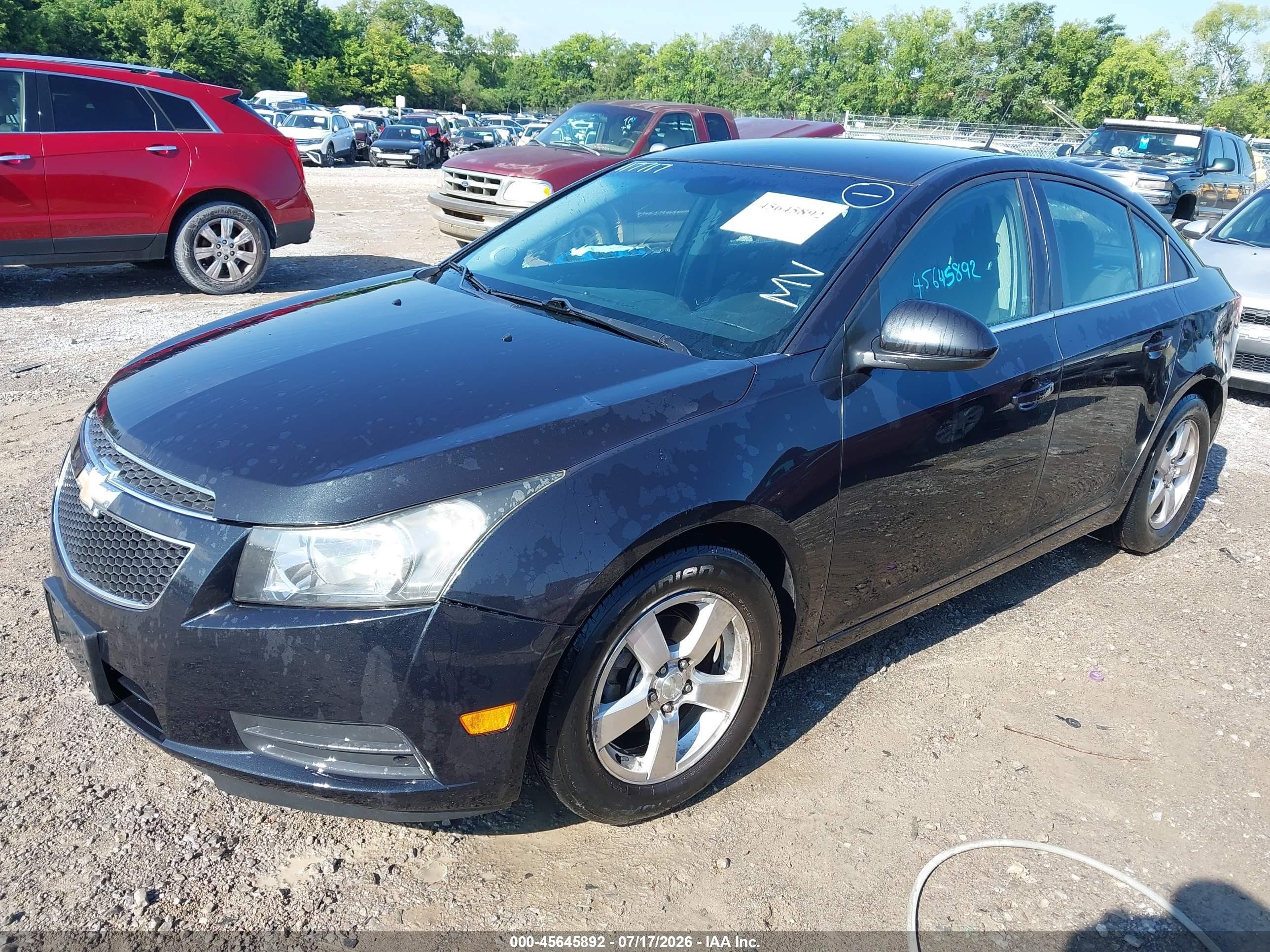 2013 Chevrolet Cruze 1lt Auto Black vin: 1G1PC5SB4D7117717