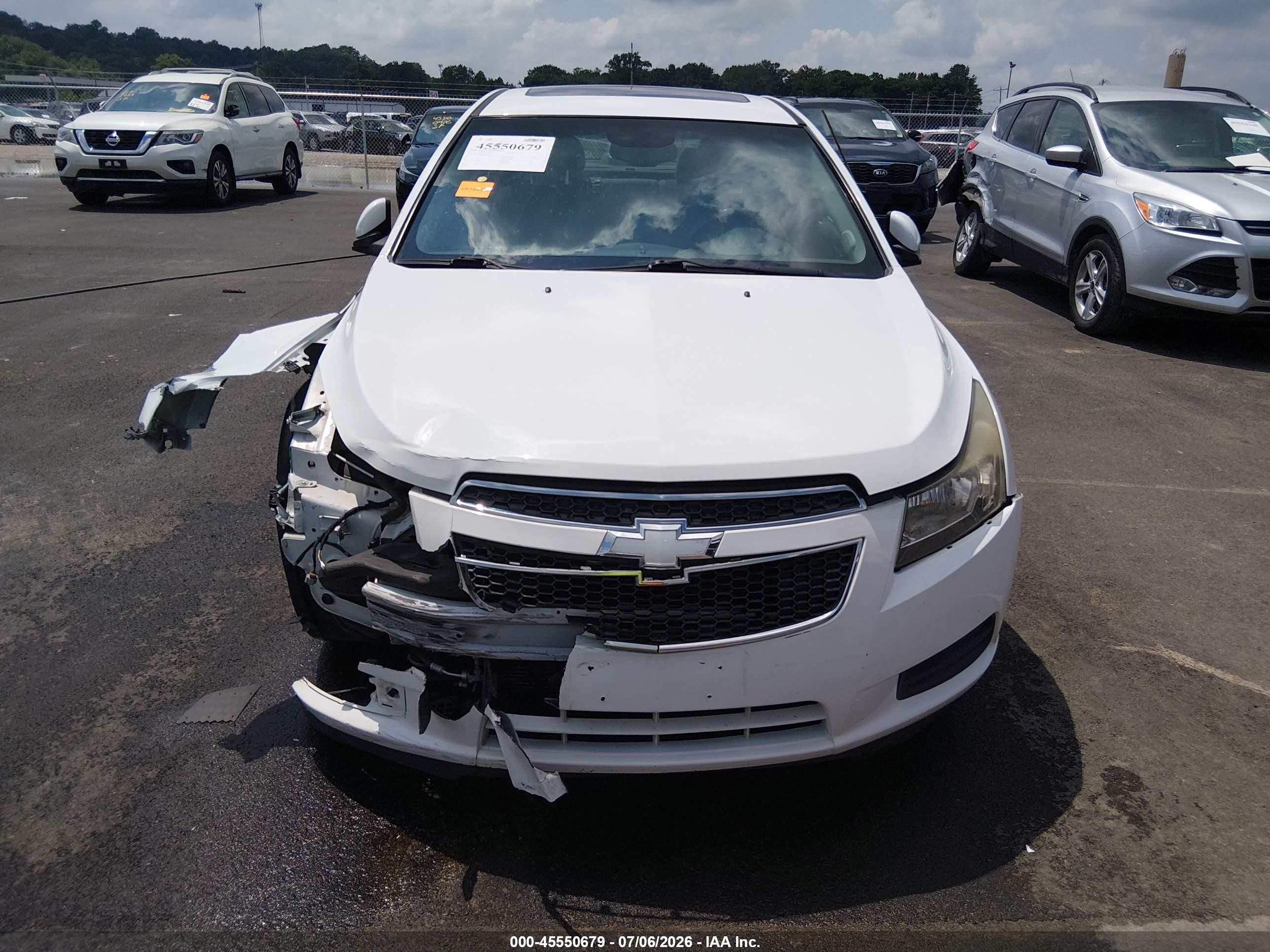 2013 Chevrolet Cruze 1lt Auto White vin: 1G1PC5SB4D7164505